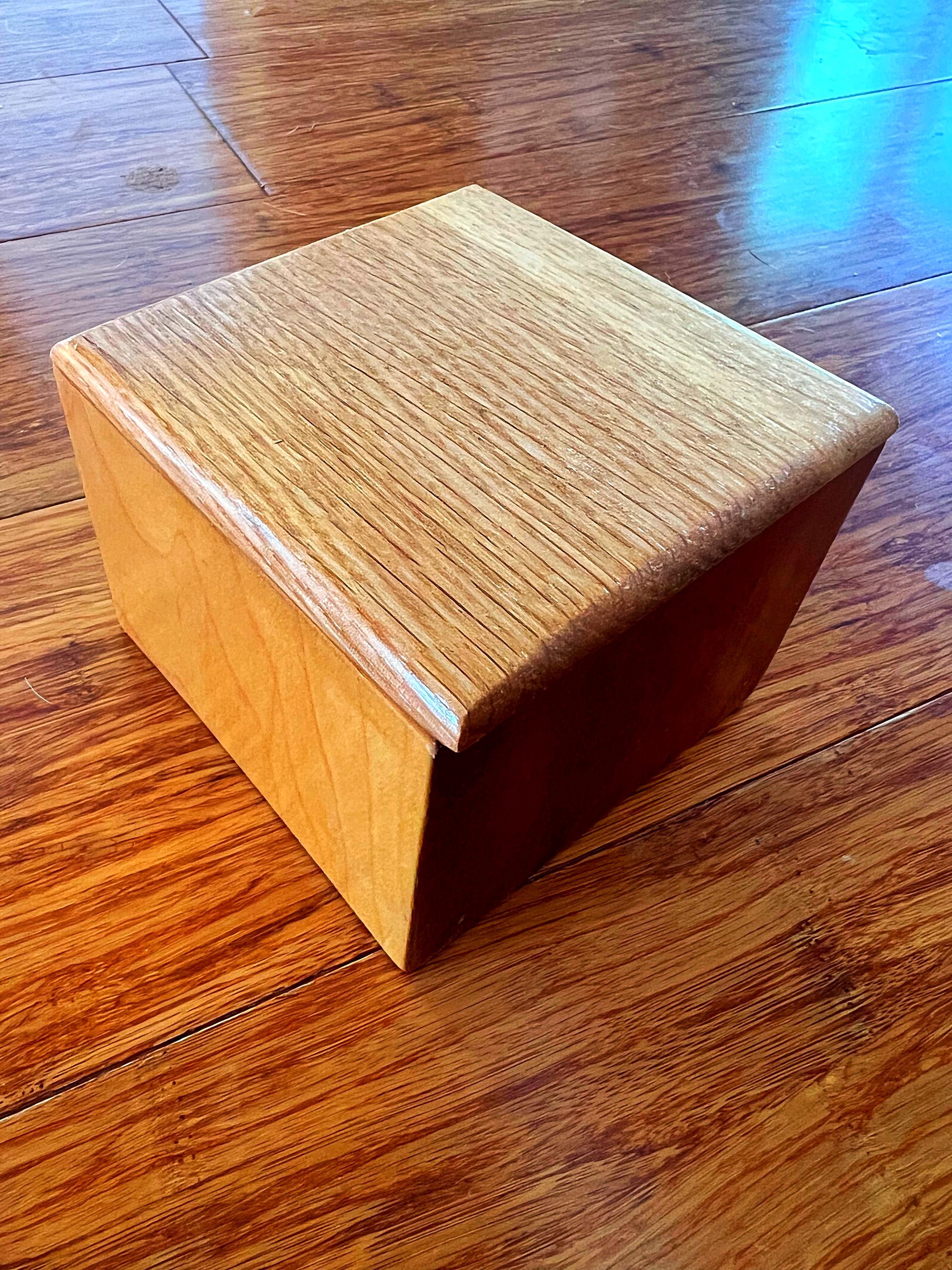 Handmade 5-Wood Keepsake Box: Black Sparkle Felt Lining, Tung Oil Finish