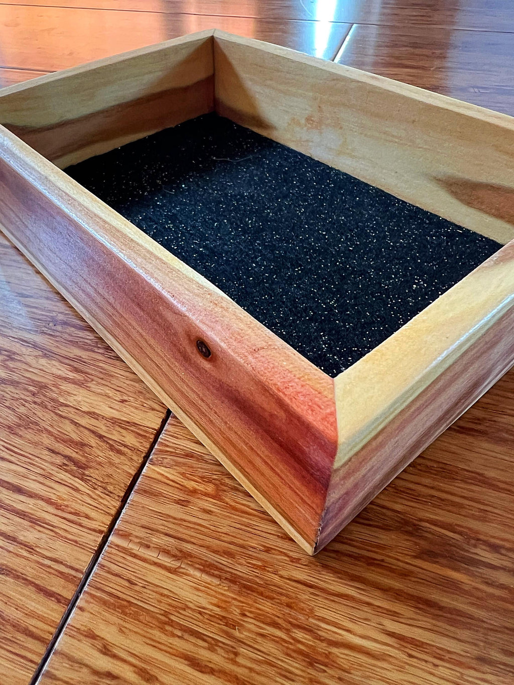 Live-Edge Yellow Plum Wood Jewelry Tray: Handmade Wooden Catchall
