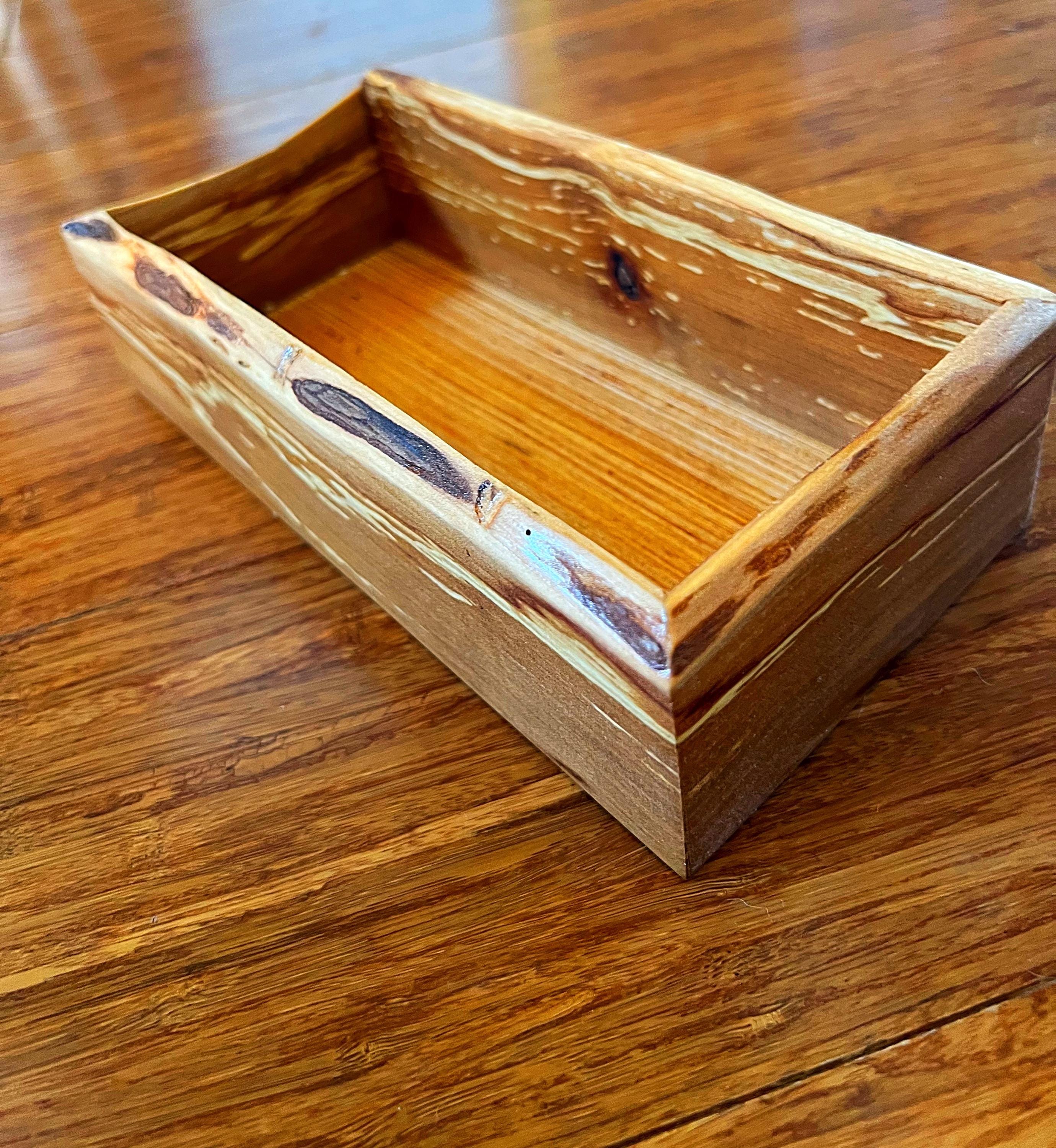 Rustic Live-Edge Jewelry Tray | Apple Wood Ring Dish | Handmade Wooden Catchall for Keepsakes