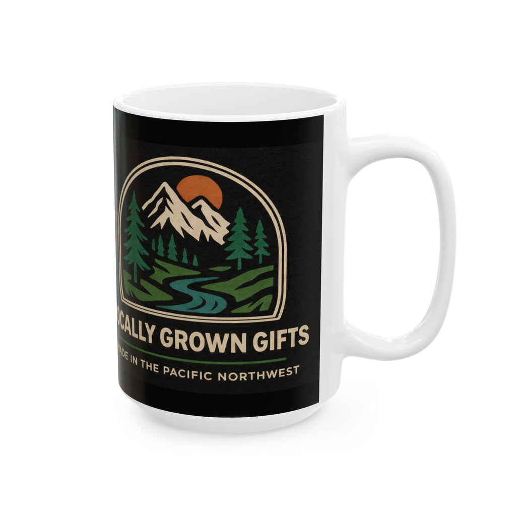Locally Grown Gifts Branded Ceramic Mug, (15oz)