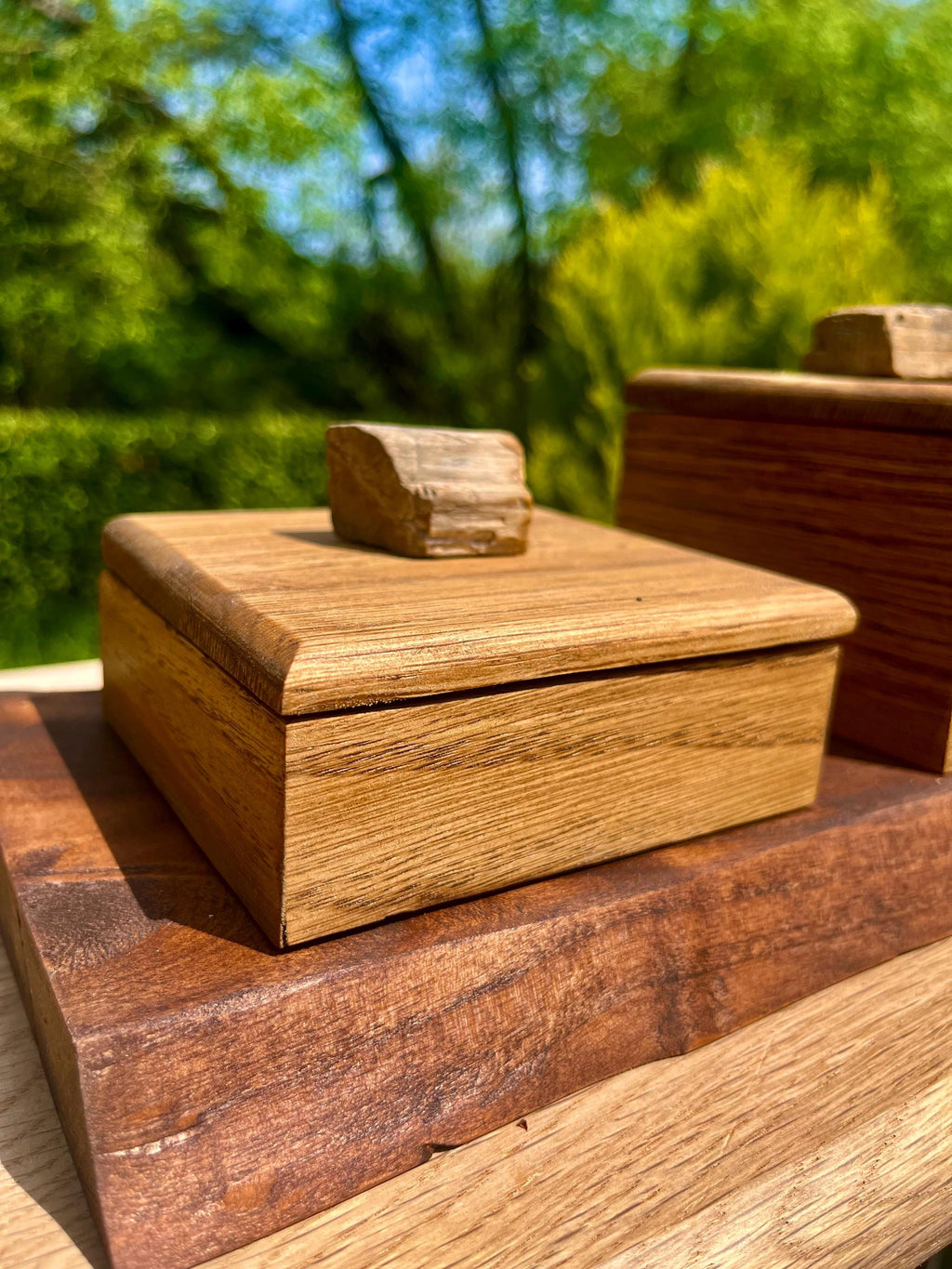 Oak 3-Box Set: Petrified Wood Pulls, Live-Edge Alder Tray