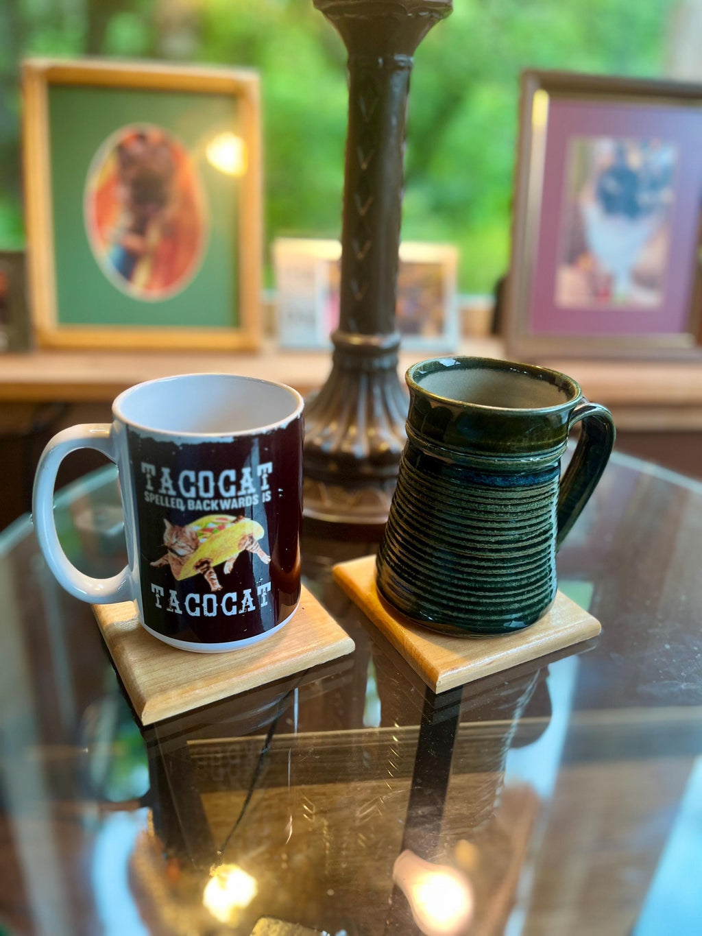 Apple Wood Coasters (Set of 6): Oregon Grown, Felt Backed