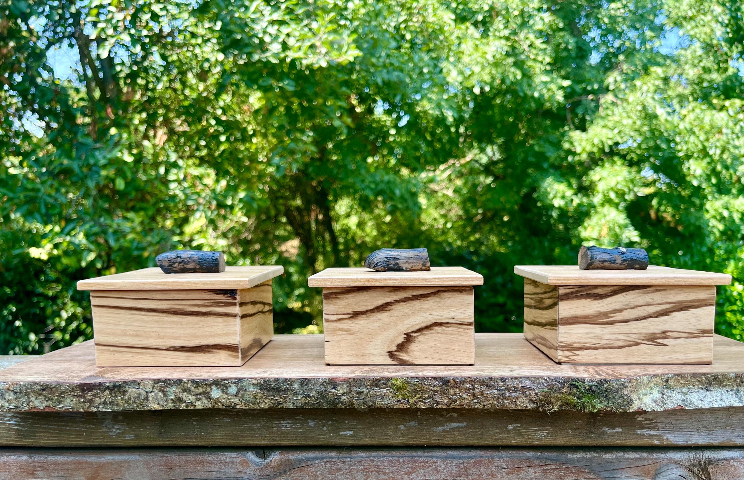 Handmade Zebrawood Box Set: Apple Wood Lids, Oregon Ash Tray