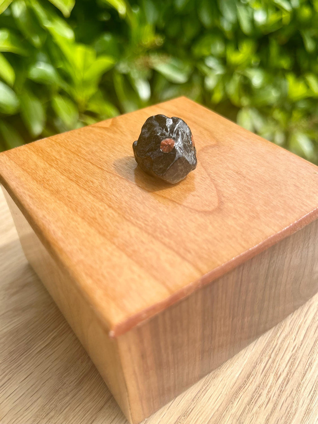 Handcrafted Wood Jewelry Box: Oregon Agate, Salvaged Cherry Lid