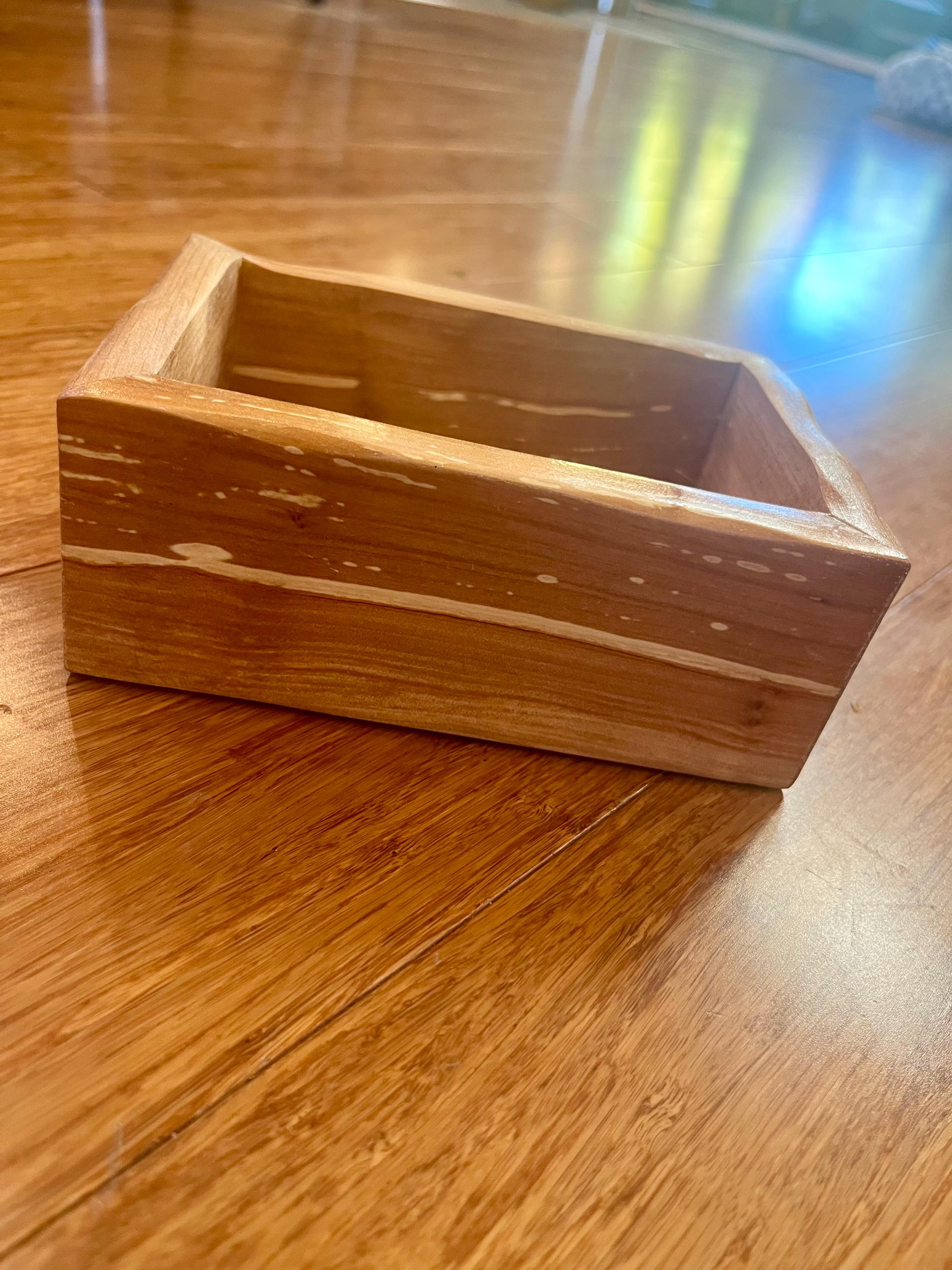 Handmade Apple Wood Keepsake Box | Live-Edge Ring Box