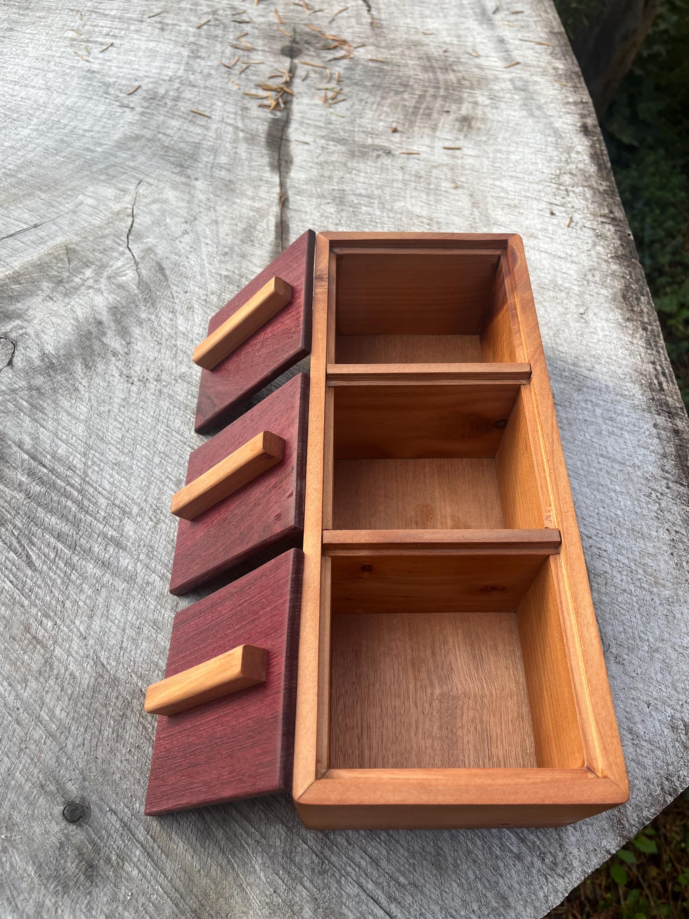 Reclaimed Cherry & Purpleheart Box | Handmade Jewelry Storage, Desk Organizer