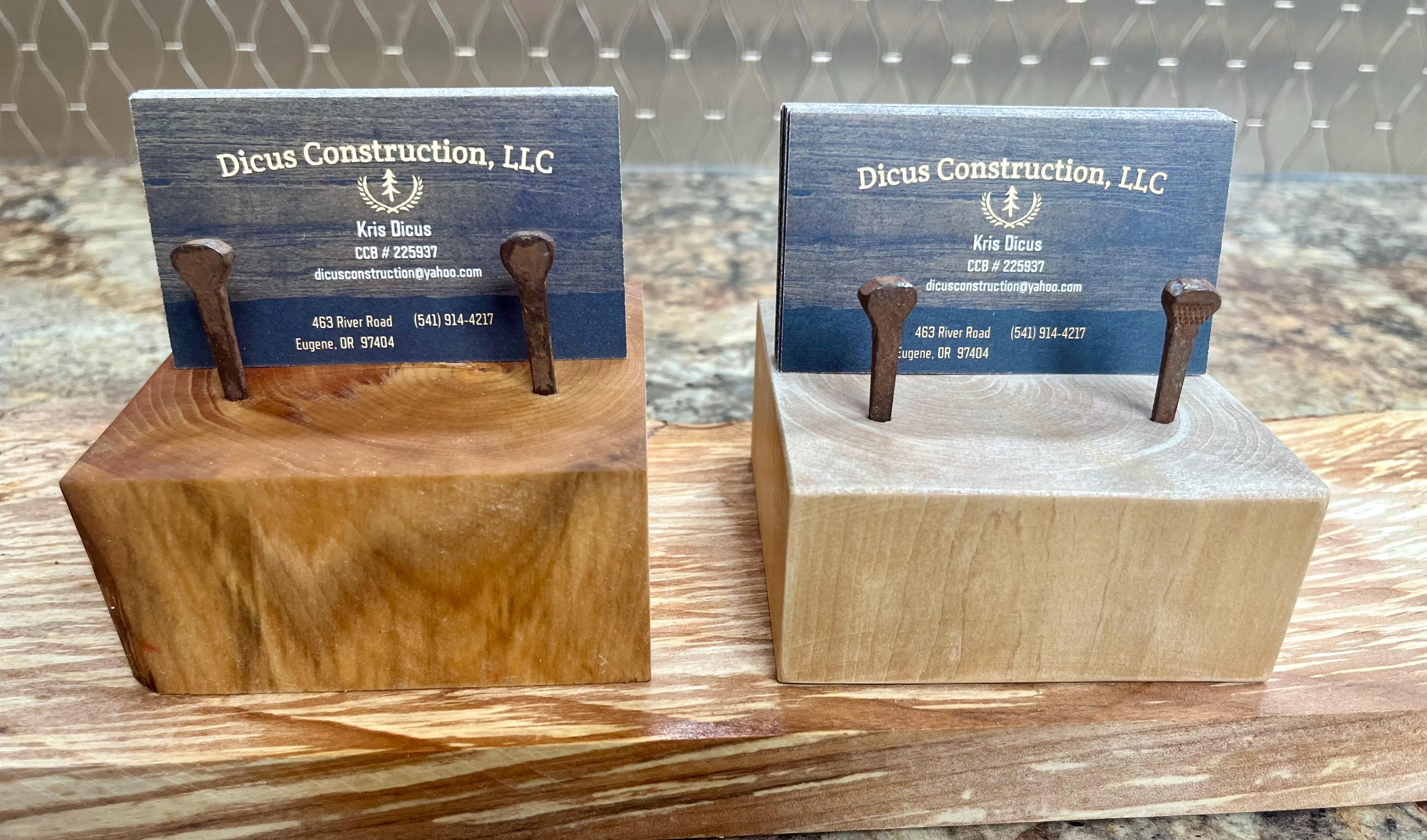 Handmade Gingko Wood Business Card Holder: Rustic Desk Decor