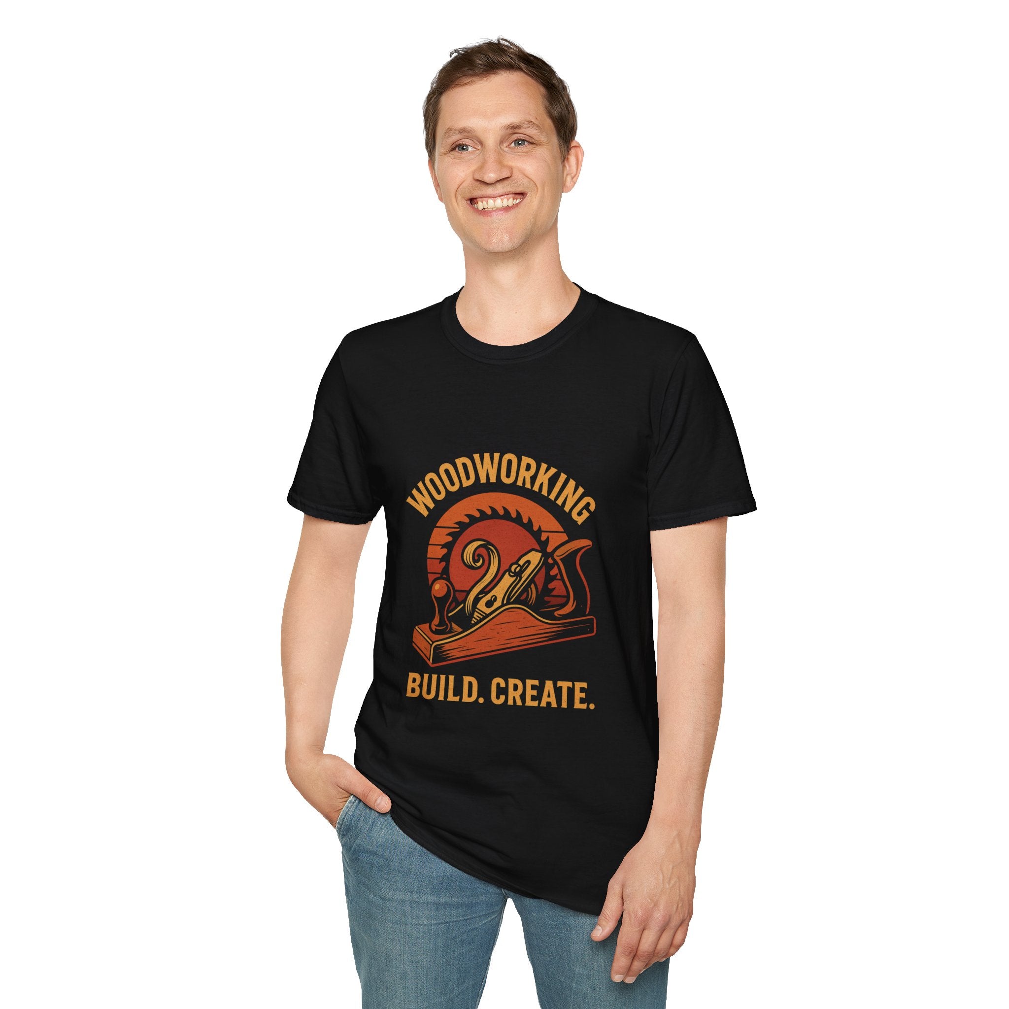 Woodworking...Build Create Unisex Softstyle T-Shirt