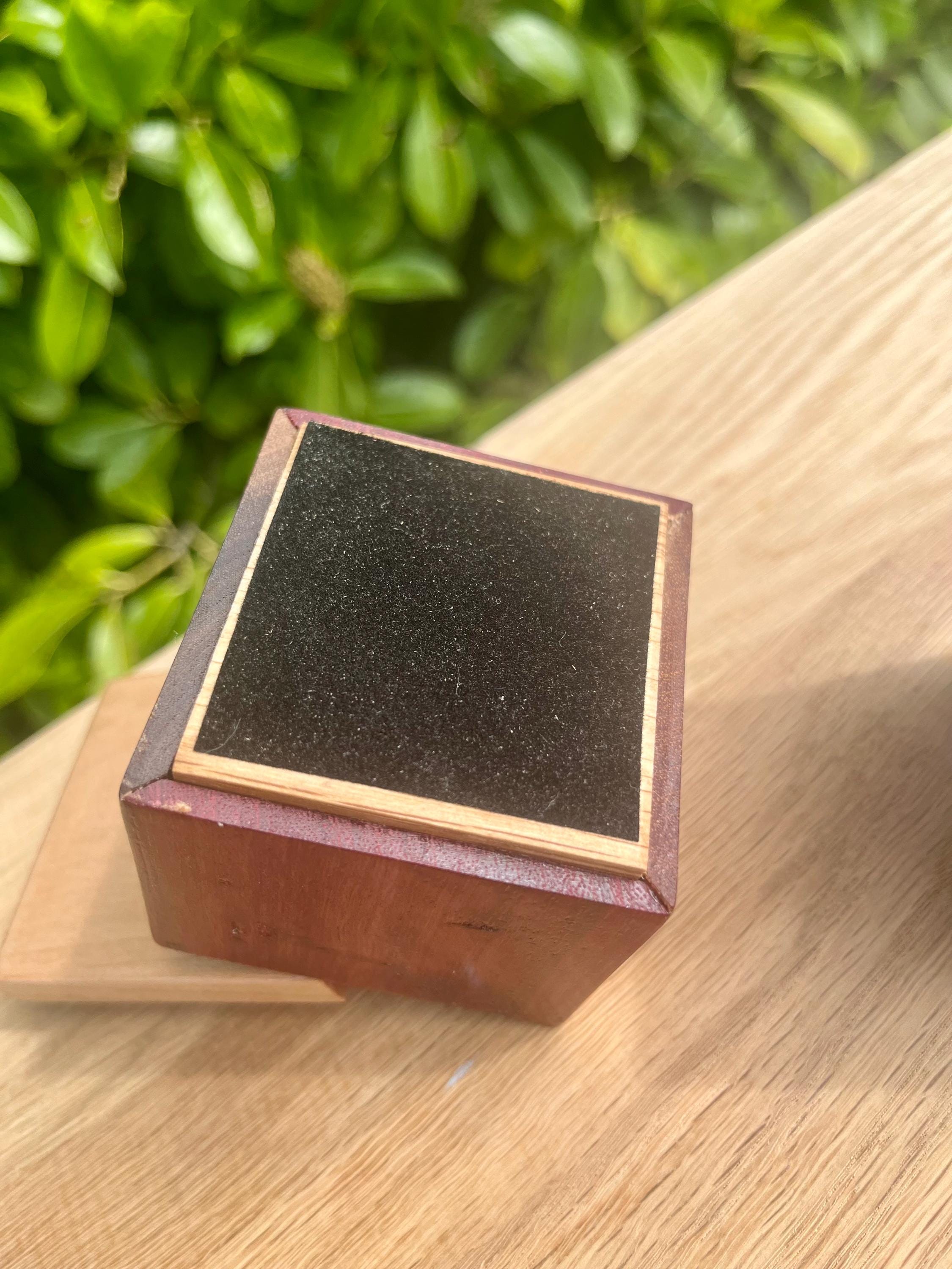 Handmade Wood Jewelry Boxes: Mahogany, Purpleheart & Walnut, Maple Lids - Set of 2