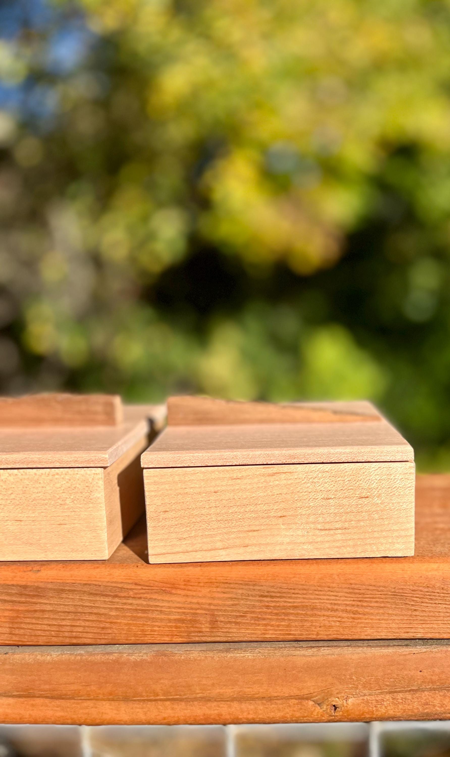 Handmade Maple Storage Boxes Set: Rustic Walnut Pulls, Oregon Wood Decor