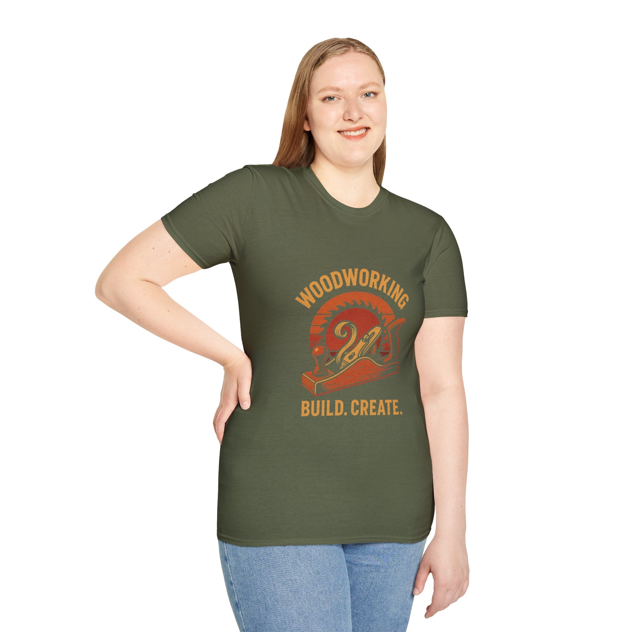 Woodworking...Build Create Unisex Softstyle T-Shirt
