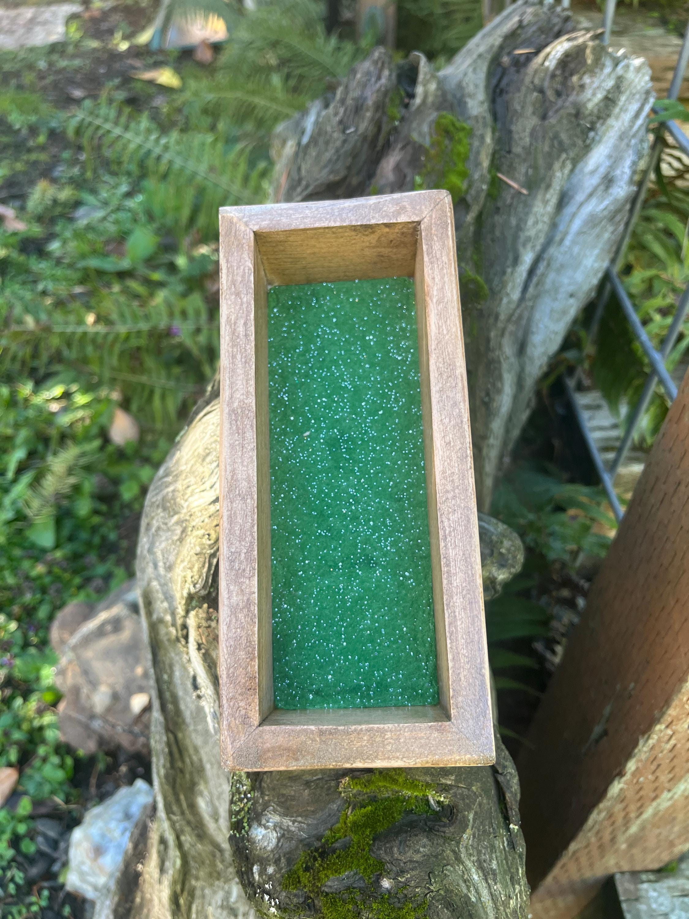 Handmade Plum Wood Jewelry Tray | Live-Edge with Green Felt