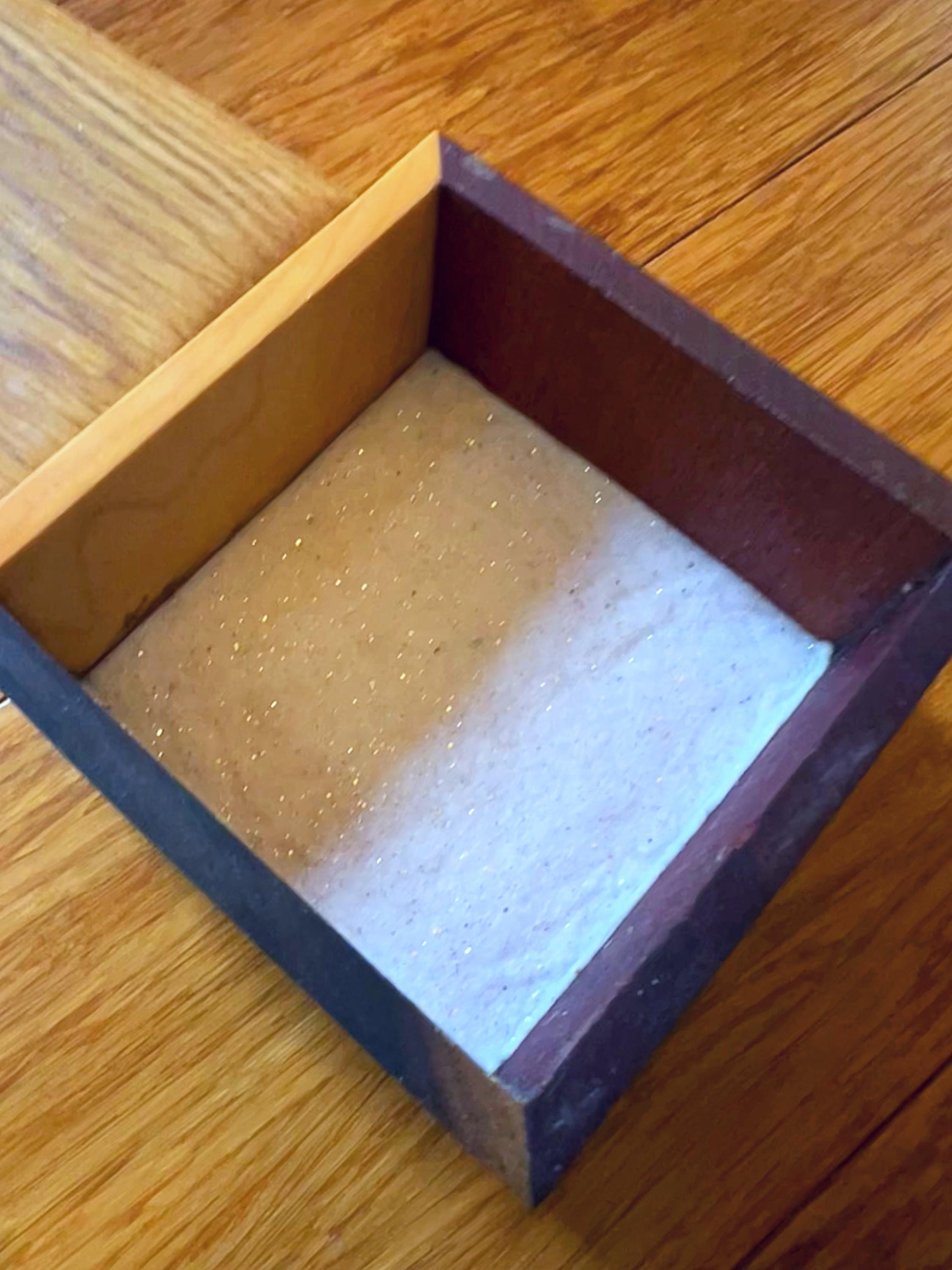 Handcrafted 5-Wood Keepsake Box: White Sparkle Felt Lined, Tung Oil Finish