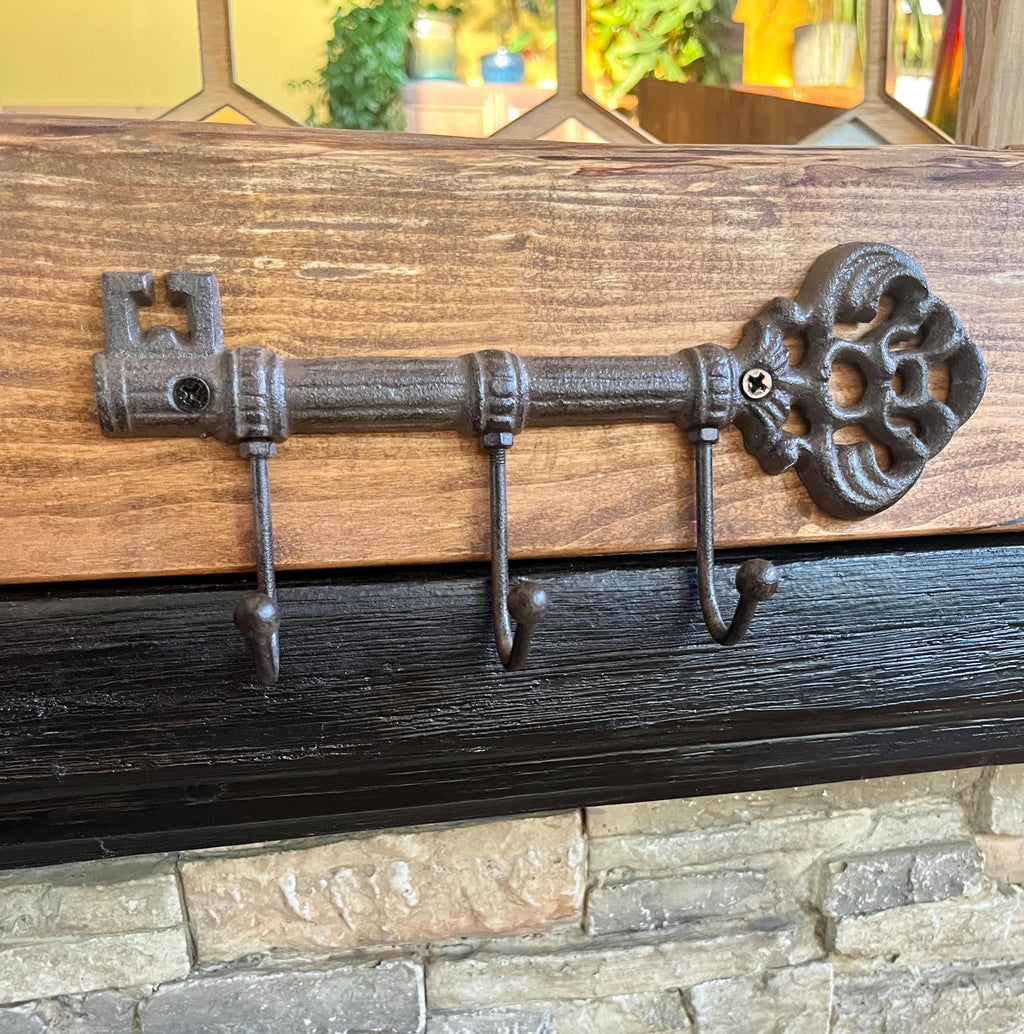 Live-Edge Apple Wood Key Holder: Rustic 3-Hook Organizer