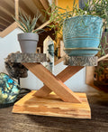 Live-Edge Alder & Apple Wood Plant Stand