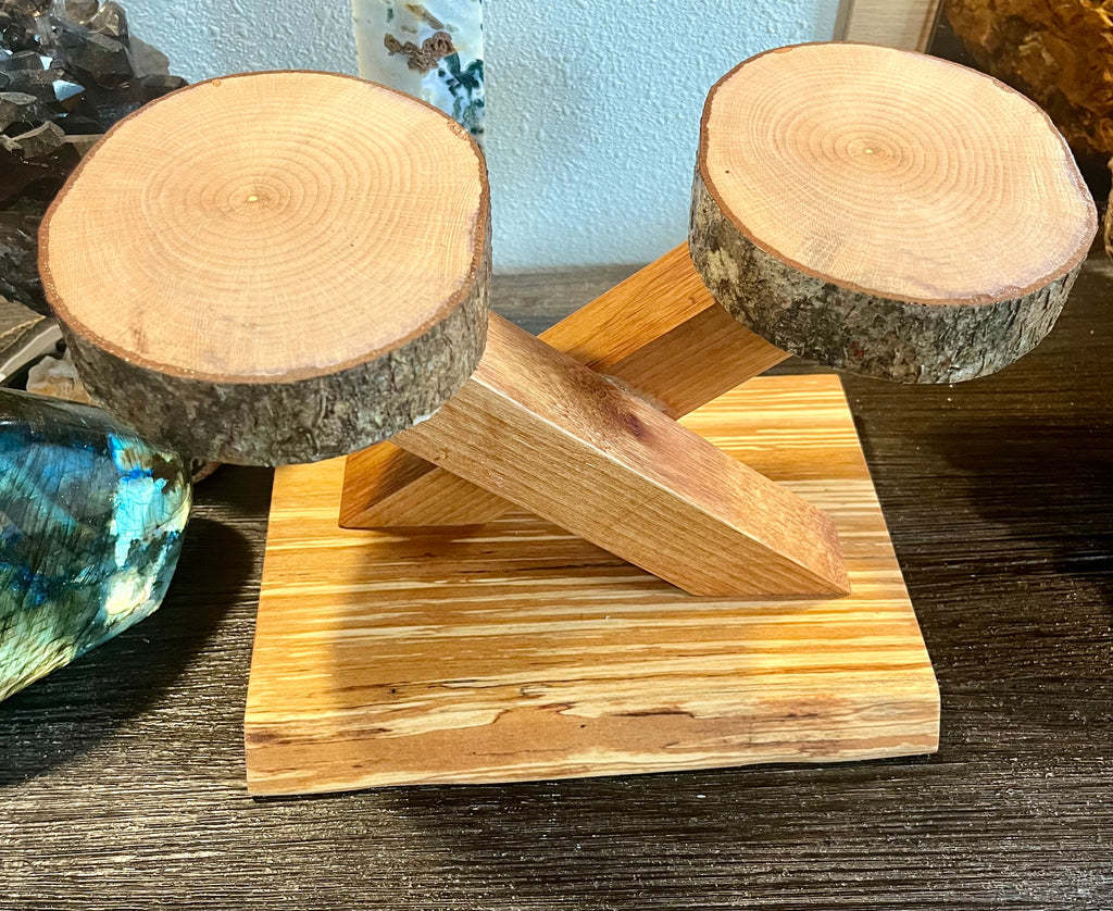 Live-Edge Alder & Apple Wood Plant Stand