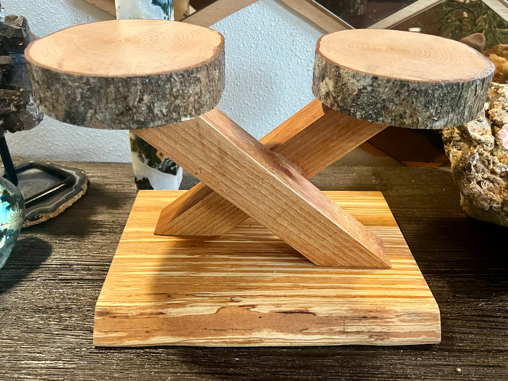 Live-Edge Alder & Apple Wood Plant Stand