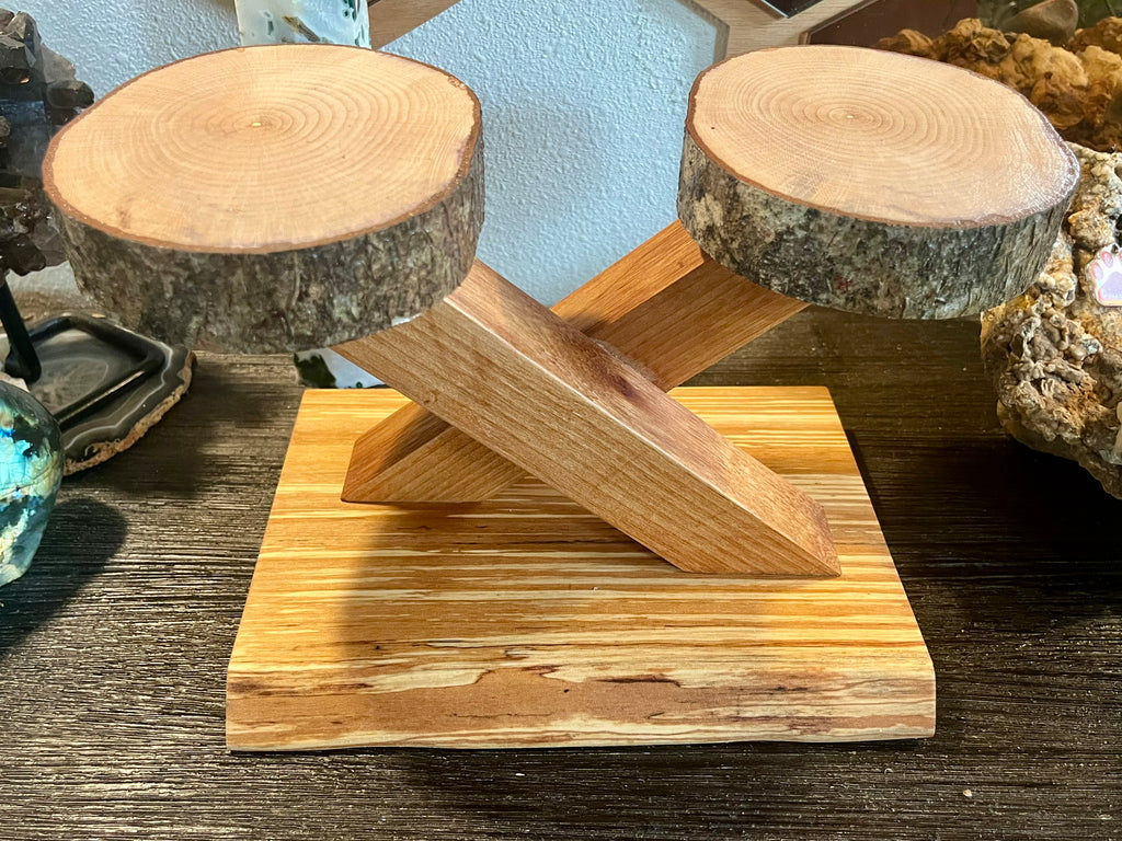 Live-Edge Alder & Apple Wood Plant Stand