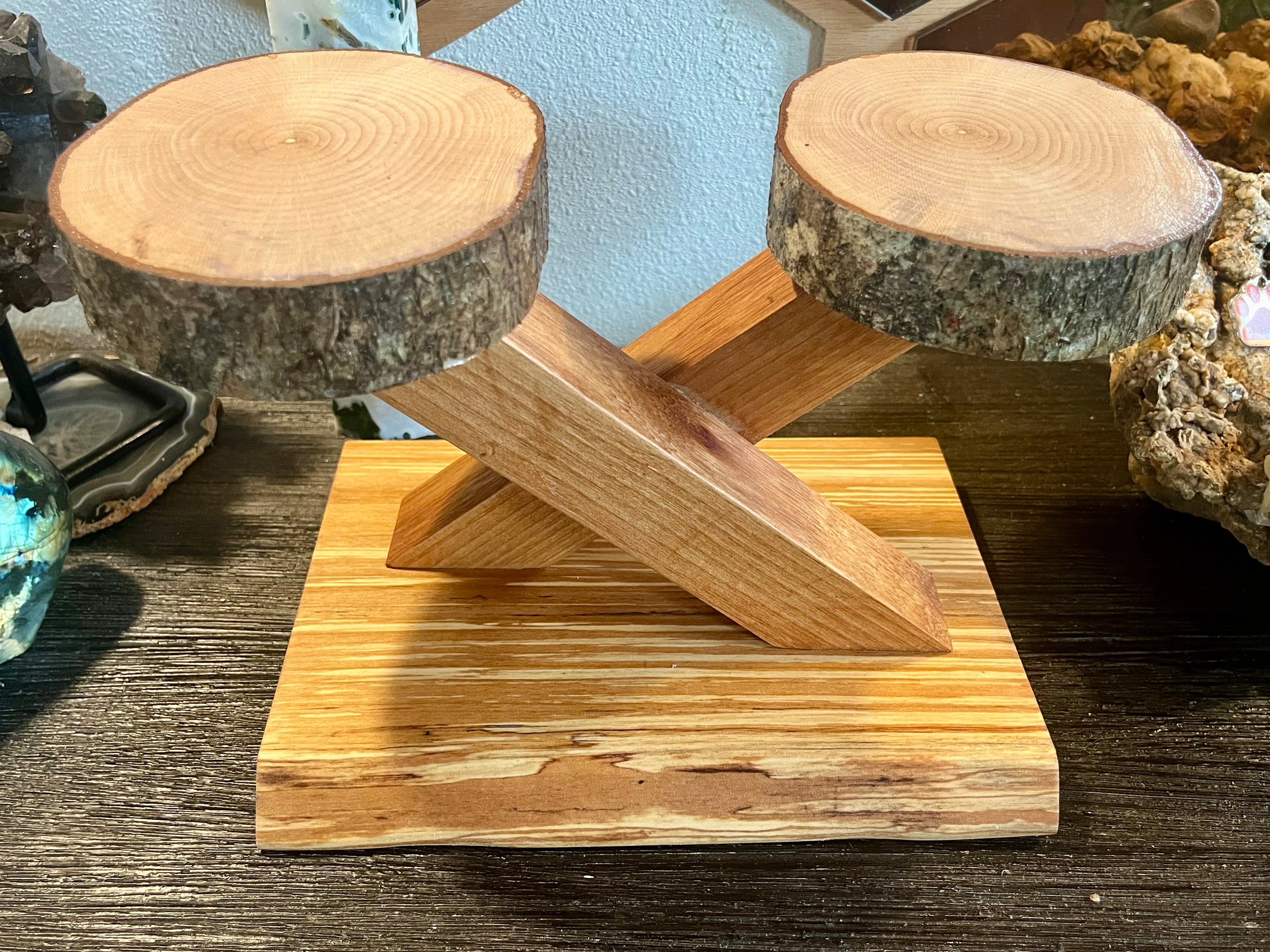 Live-Edge Alder & Apple Wood Plant Stand