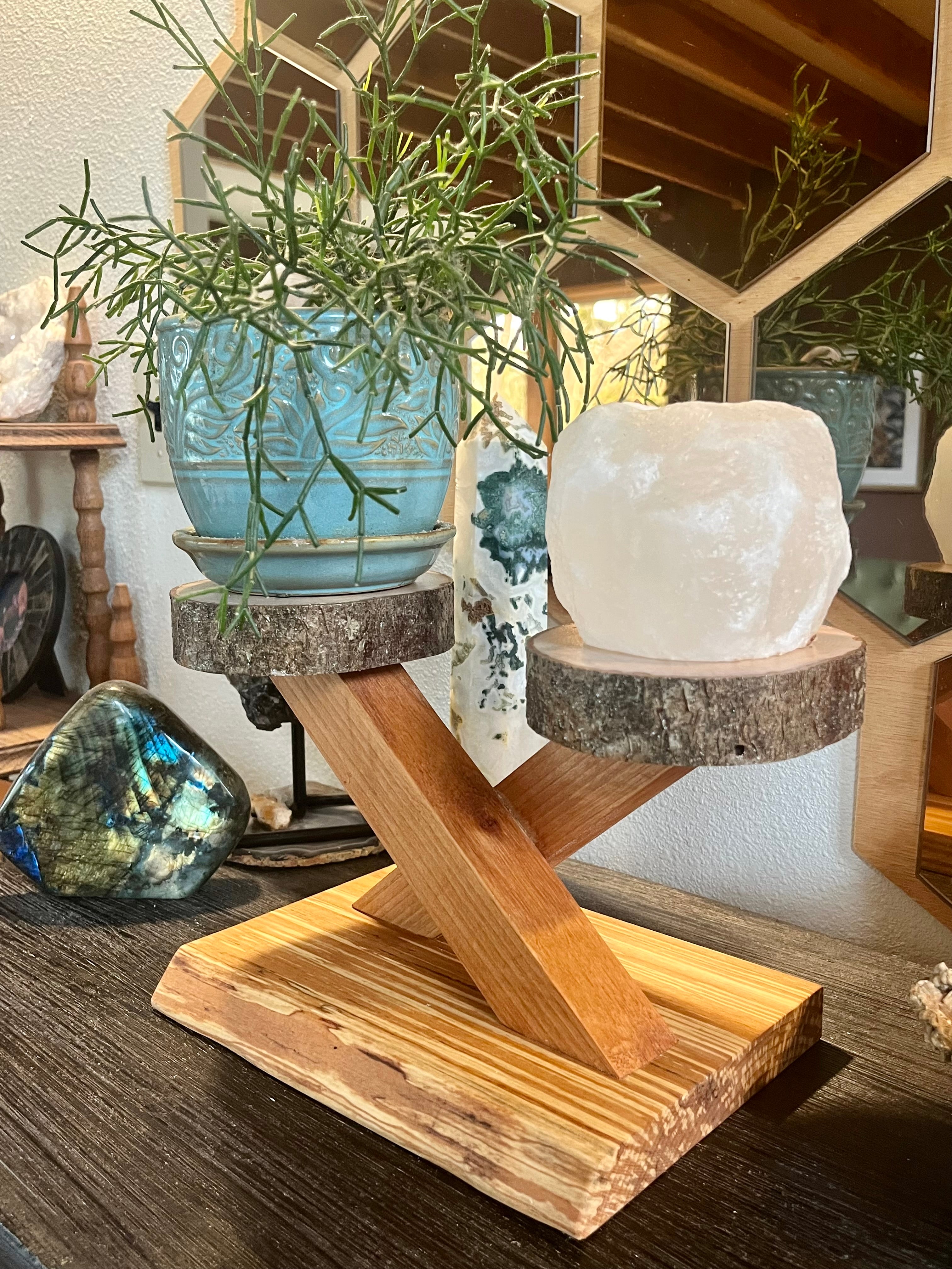 Live-Edge Alder & Apple Wood Plant Stand