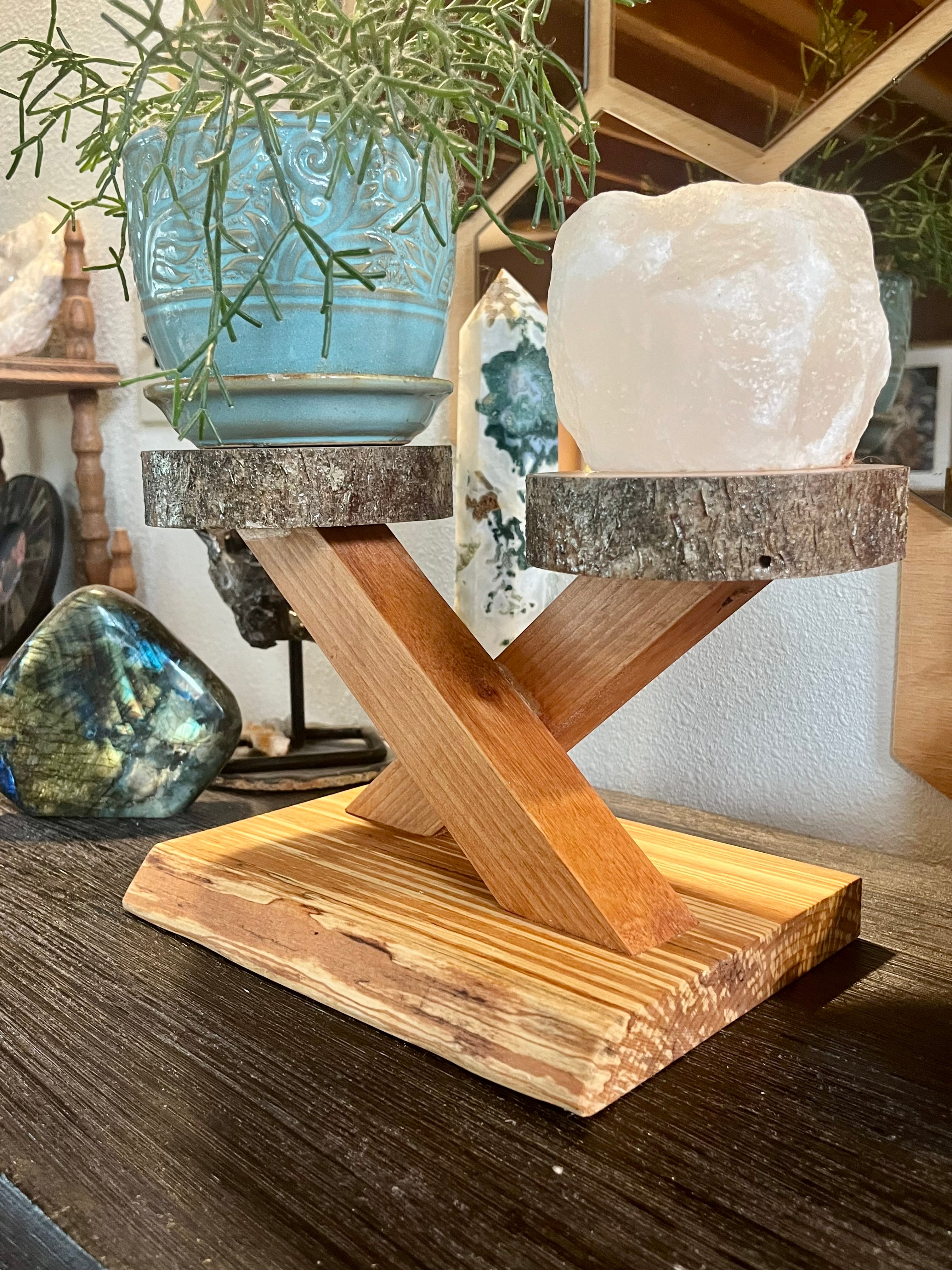 Live-Edge Alder & Apple Wood Plant Stand