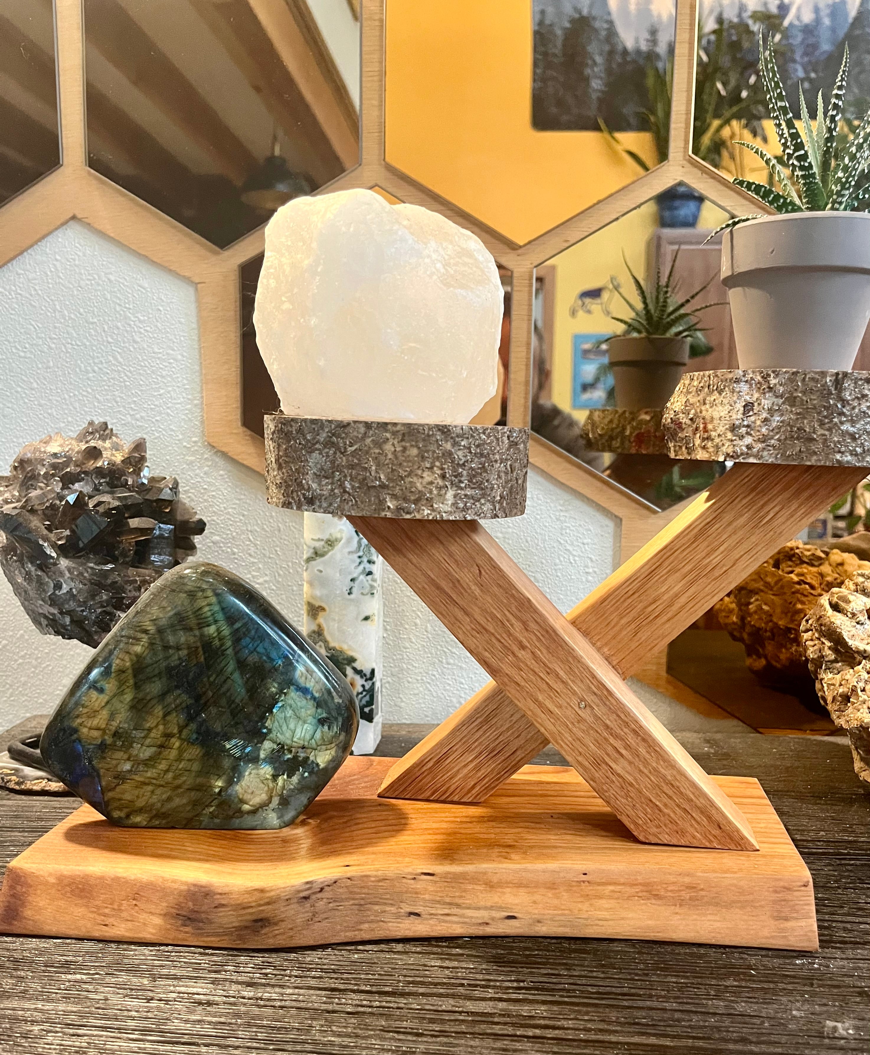 Organic Live-Edge Wooden Plant & Accent Stand