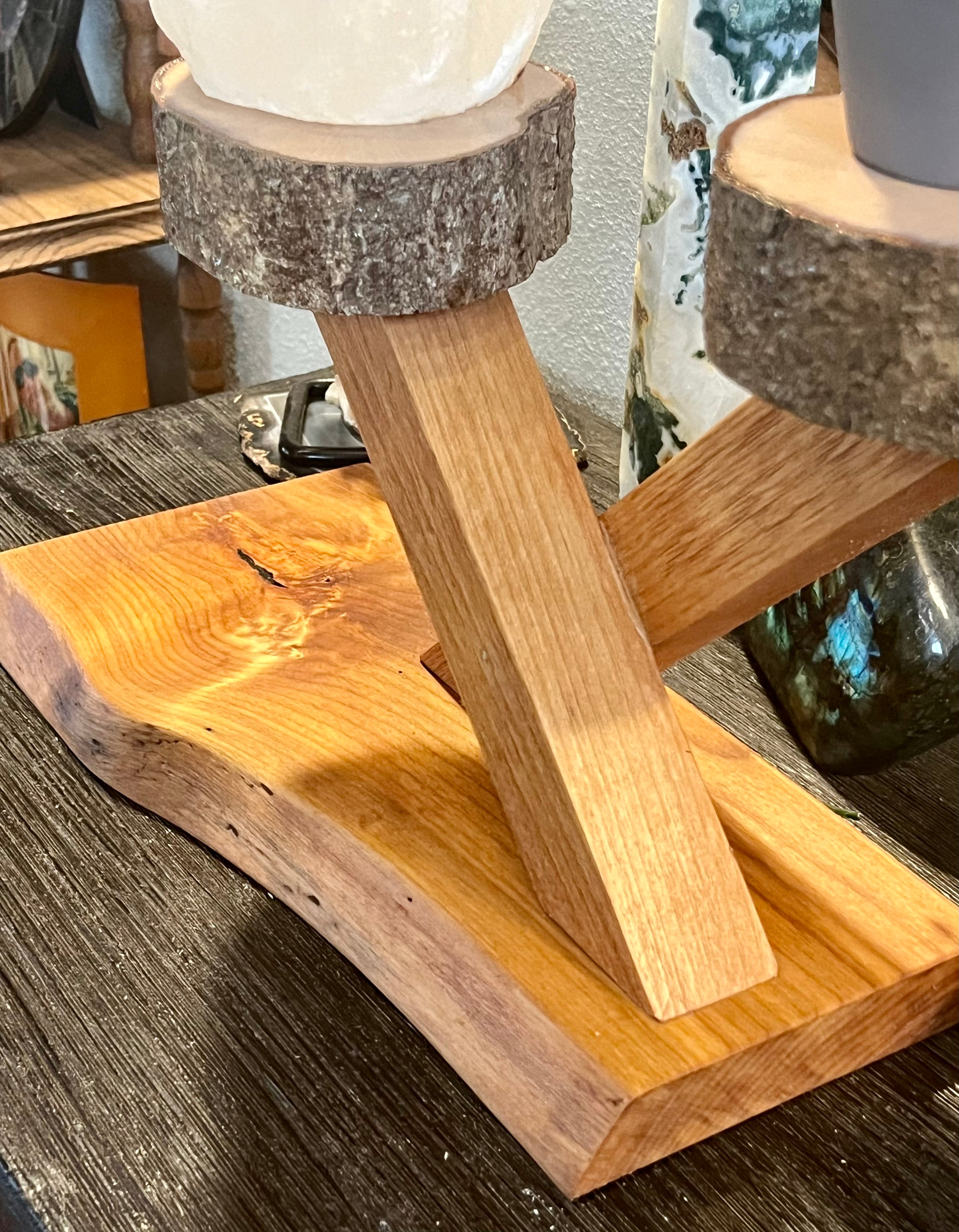 Organic Live-Edge Wooden Plant & Accent Stand