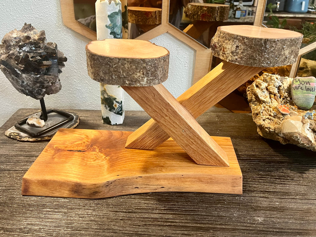 Organic Live-Edge Wooden Plant & Accent Stand