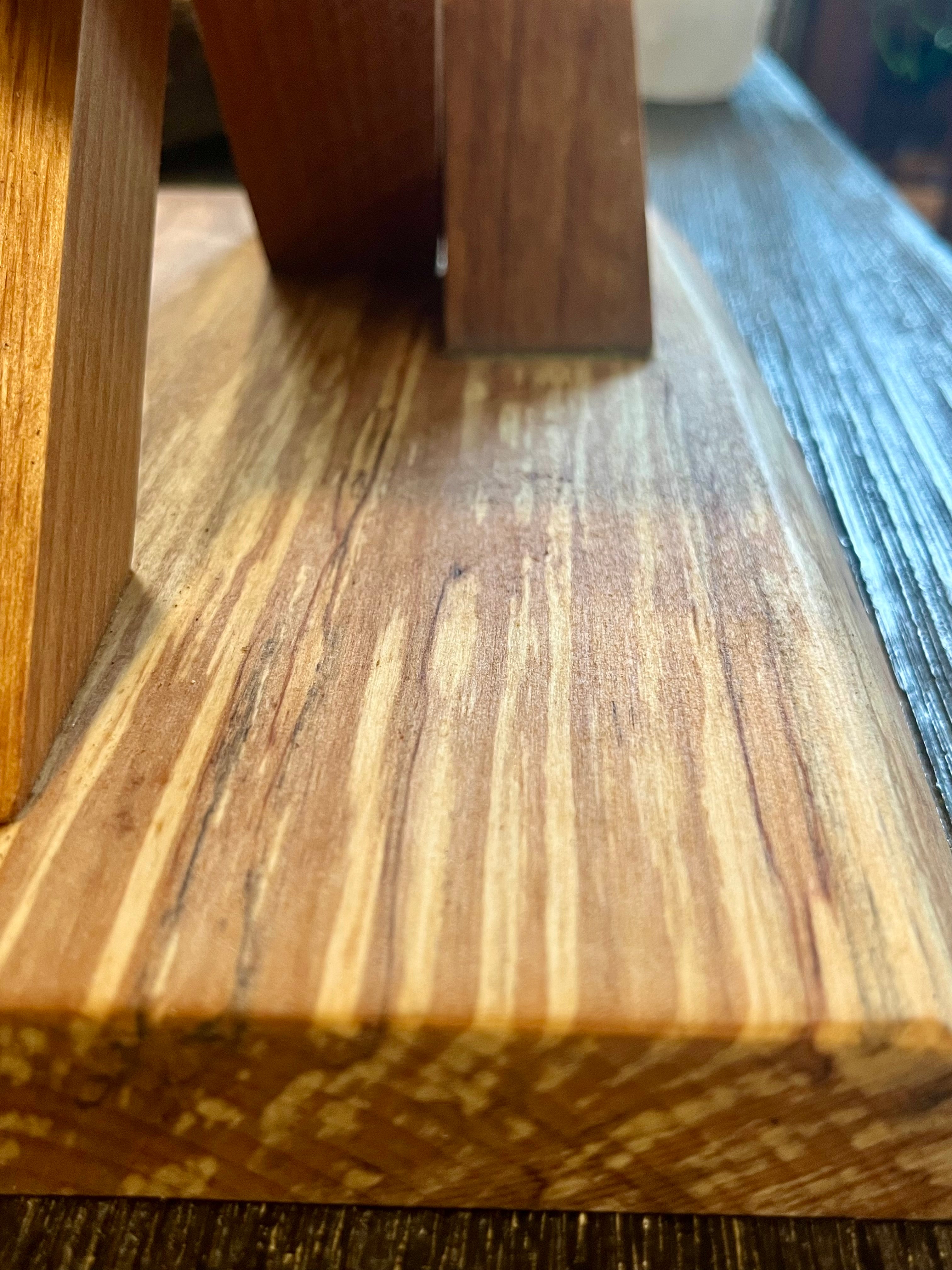Sculptural Alder & Apple Wood Plant Stand with Live-Edge Base