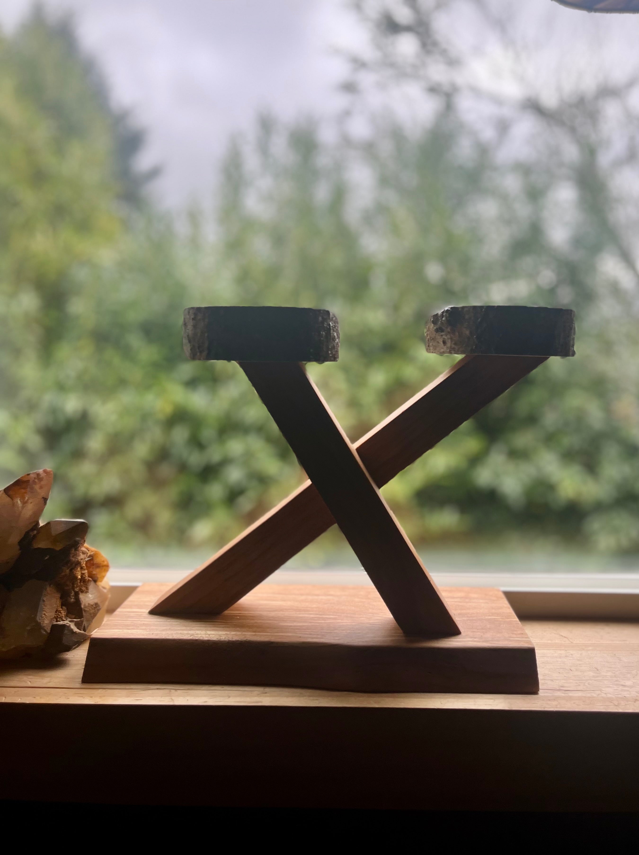 Live-Edge Alder & Apple Wood Plant Stand