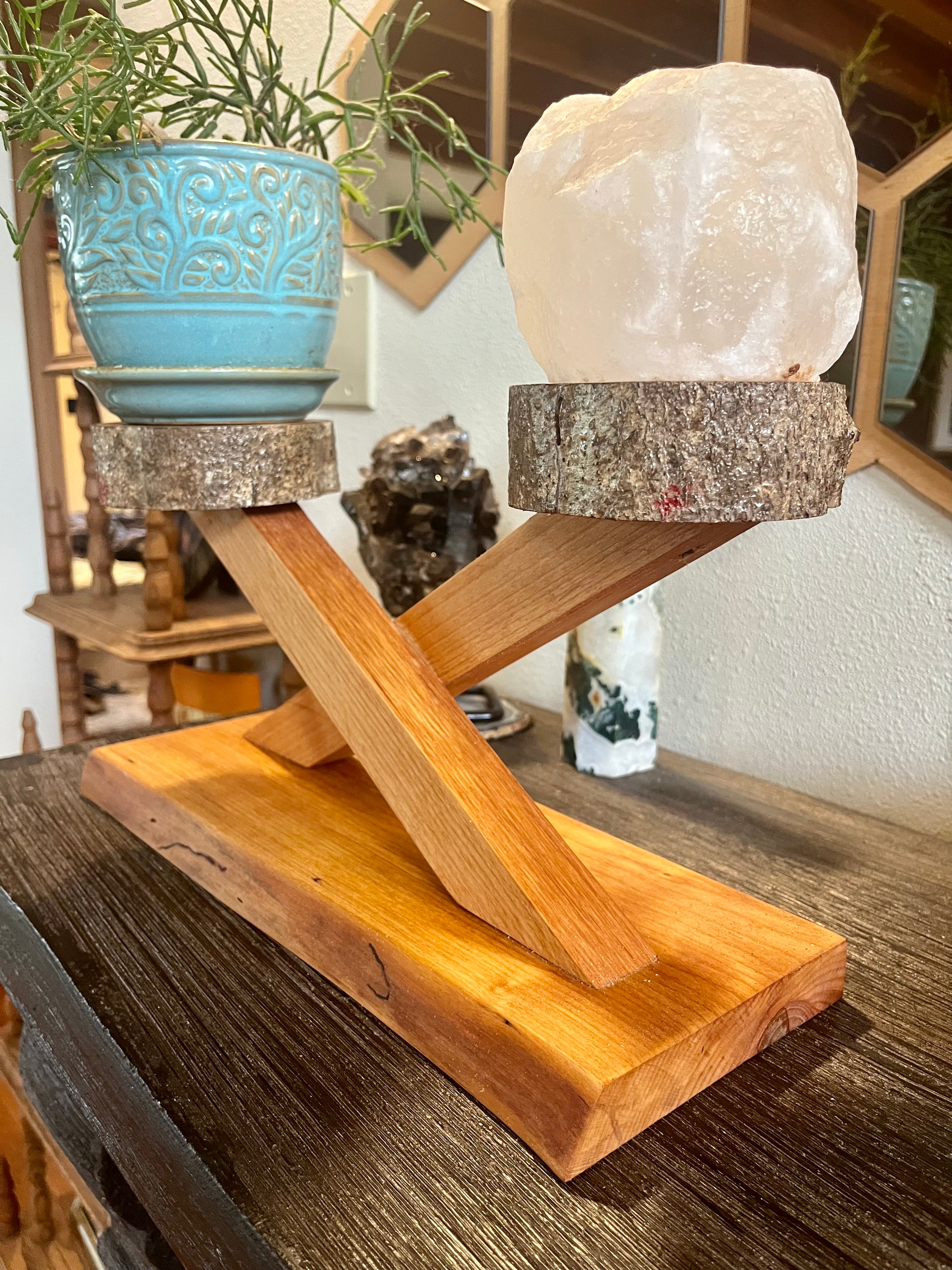 Handcrafted Apple & Alder Wood Display Stand