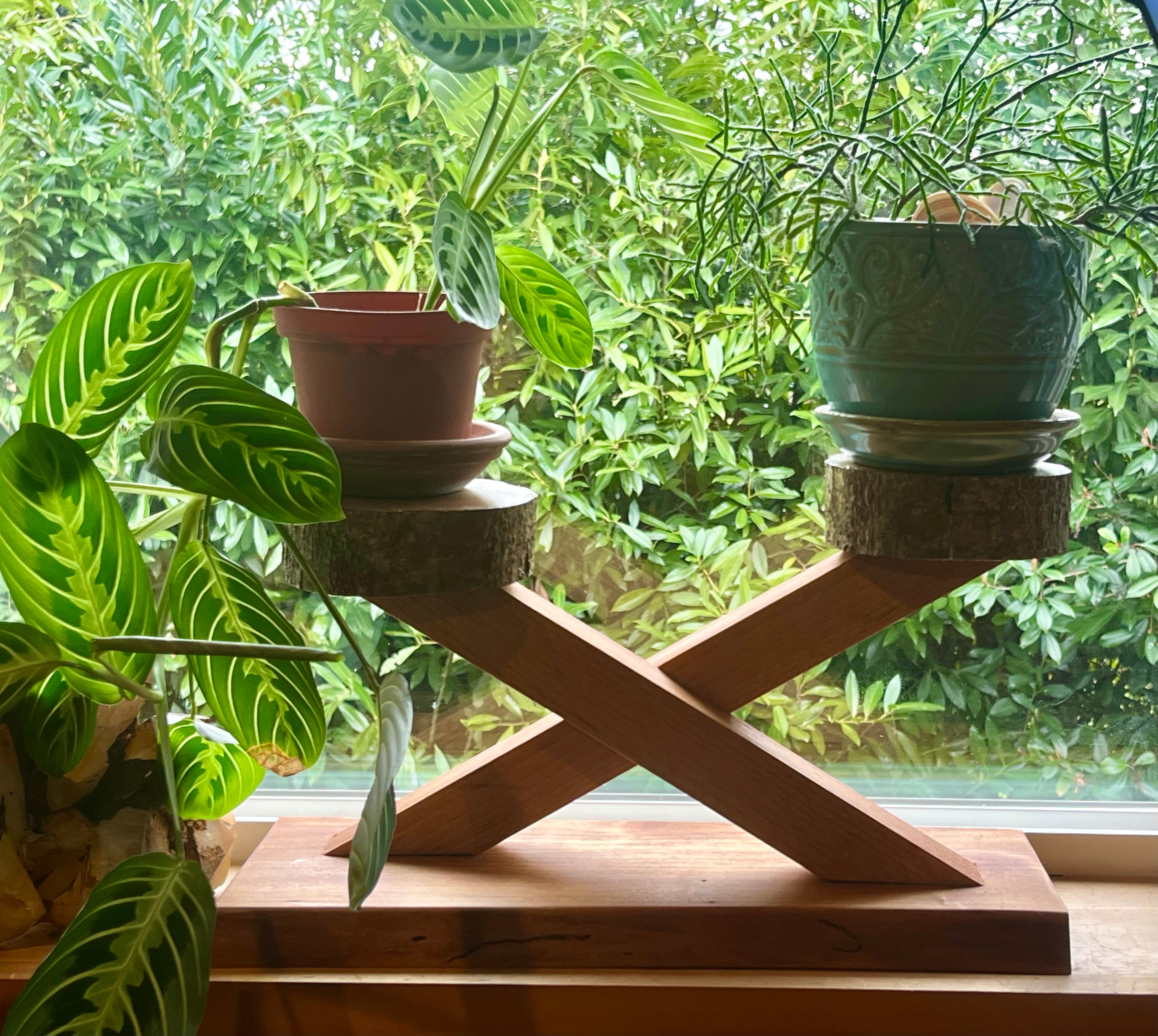 Handcrafted Apple & Alder Wood Display Stand