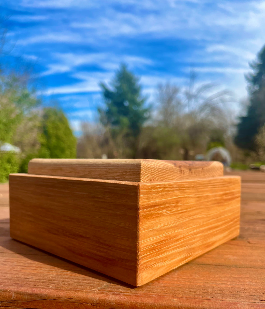 Solid Pecan Keepsake Box with Mandala Engraving & Wrap-Around Grain