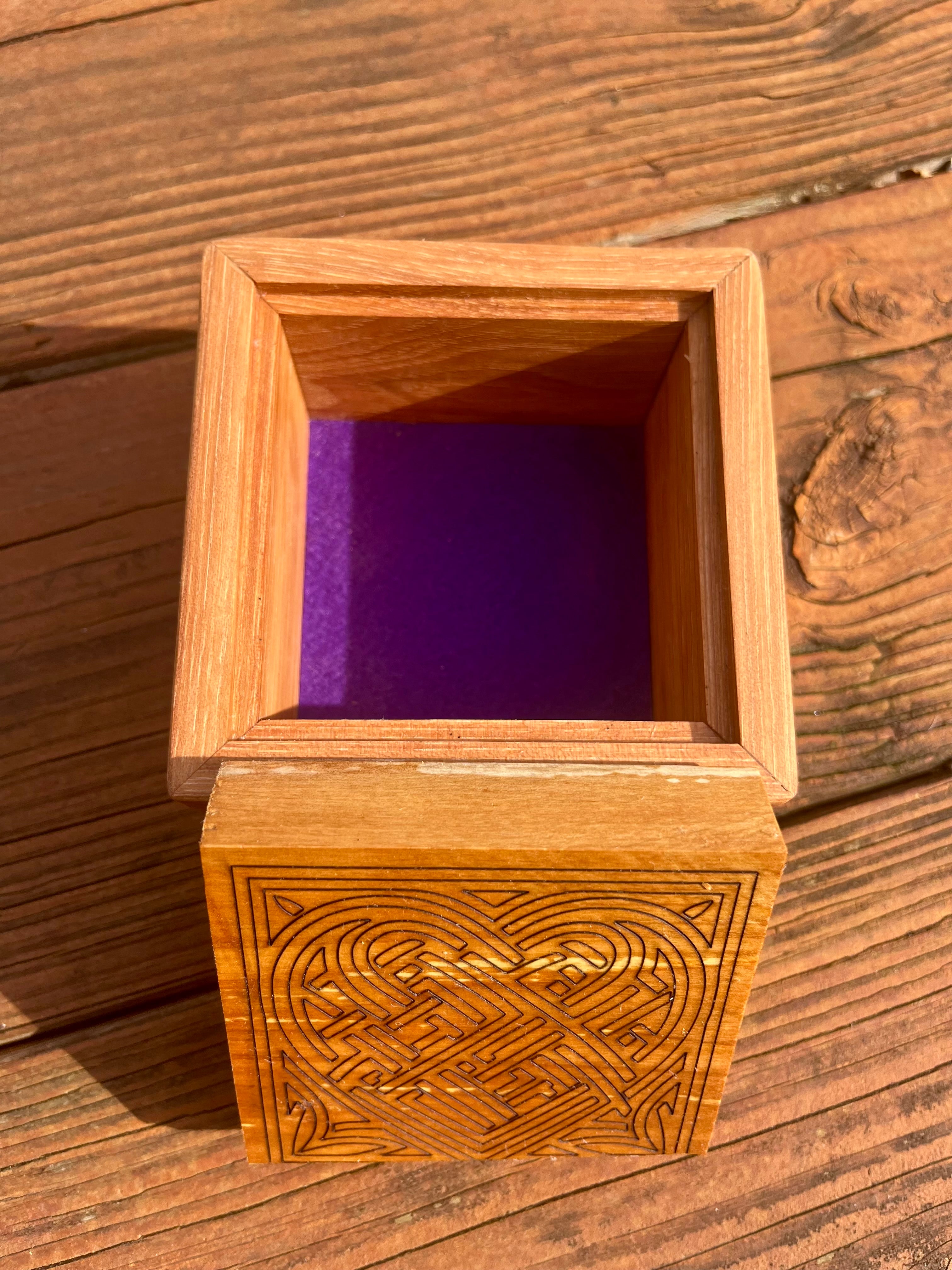 Pecan Keepsake Box with Heirloom Apple Lid & Heart Mandala Engraving