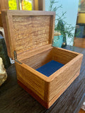 Treasure Chest Keepsake Box in Oak & Reclaimed Mahogany with Brass Hinges