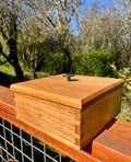 Handcrafted Solid Oak Keepsake Box – Dovetail Joinery, Engraved Mandala Lid, Blue Sparkle Lining