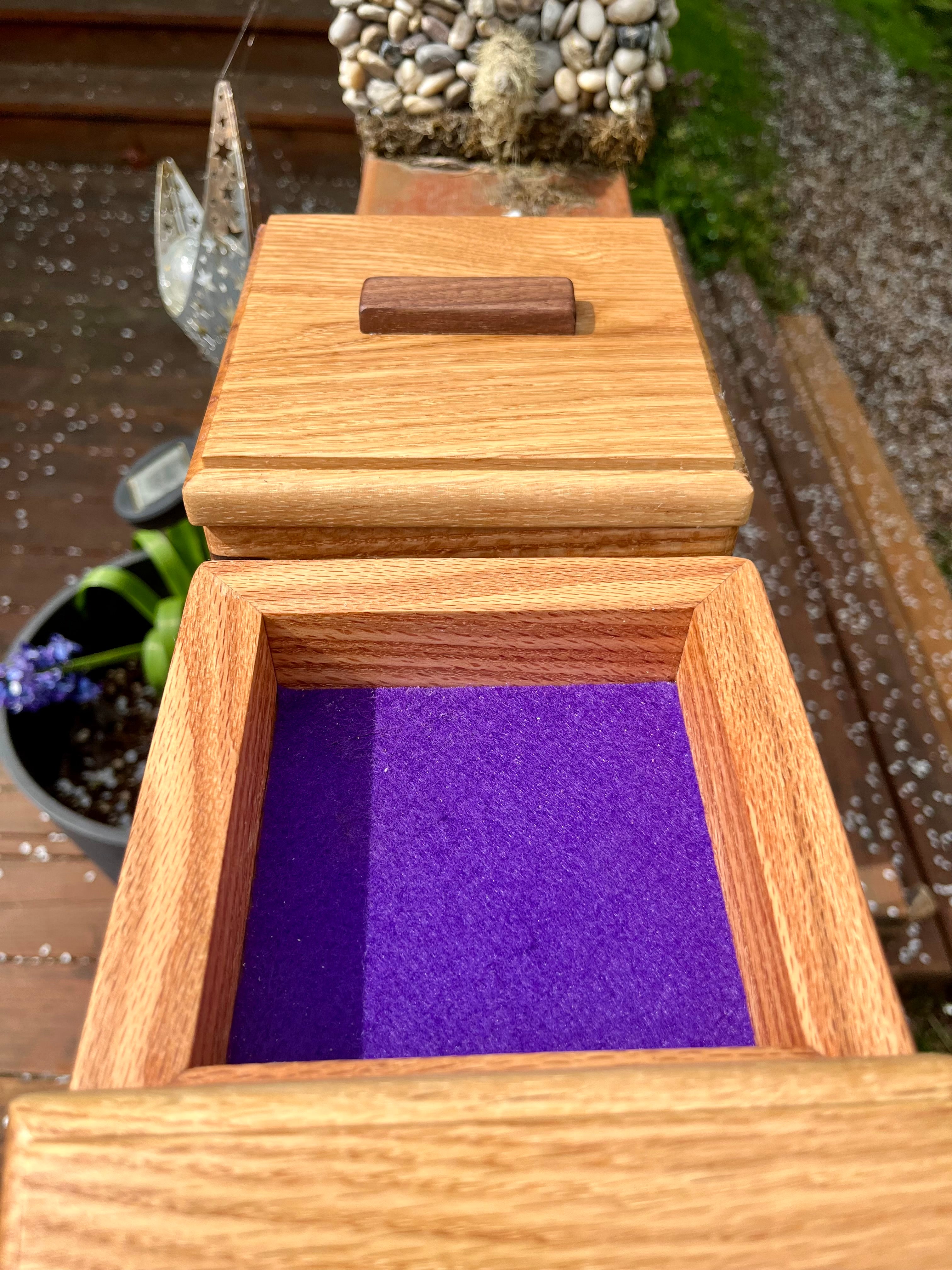 Custom Wooden Ring Box Set – Matching Oak & Walnut Wedding Ring Boxes, Handmade Keepsake Boxes