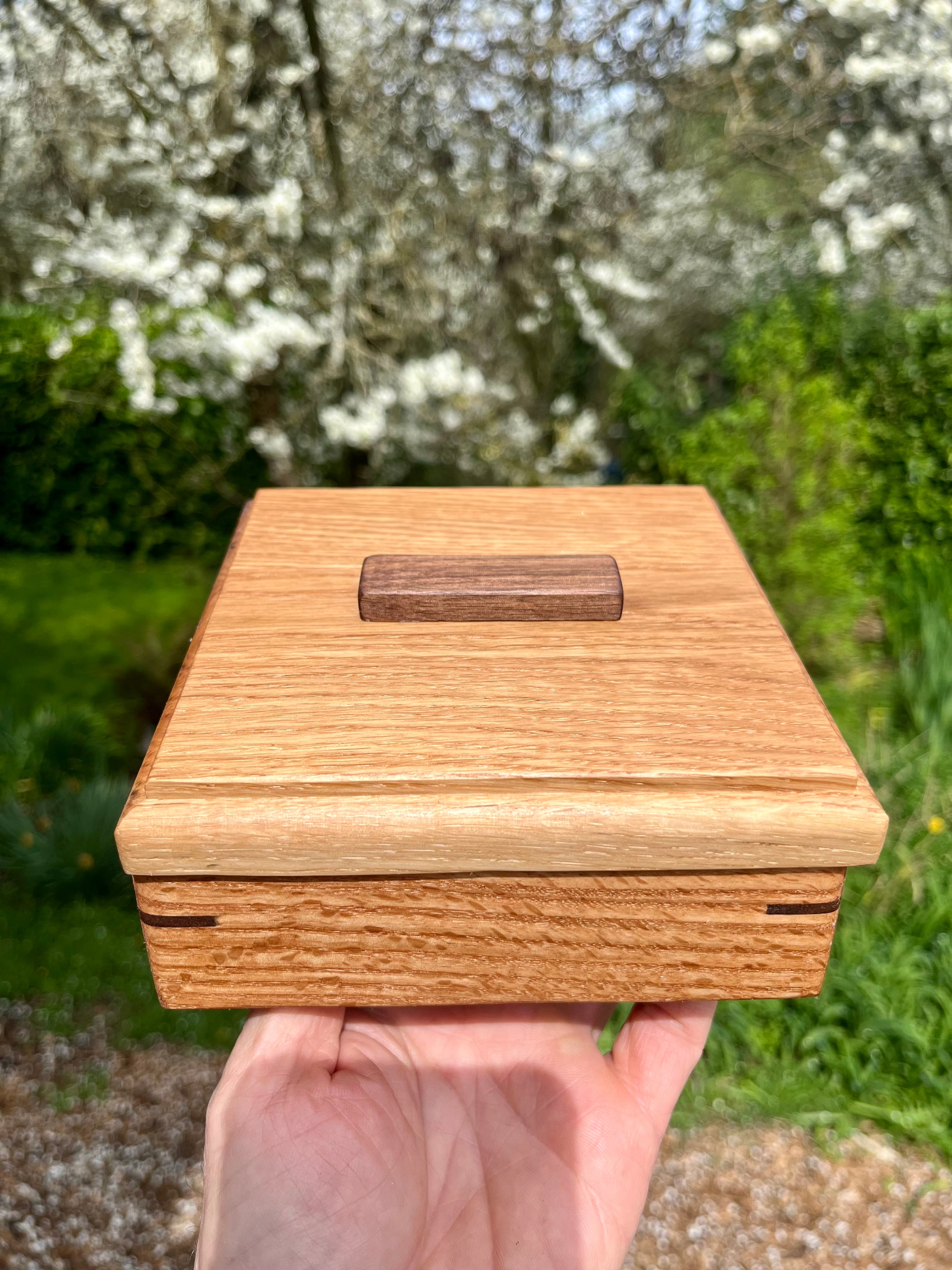 Custom Wooden Ring Box Set – Matching Oak & Walnut Wedding Ring Boxes, Handmade Keepsake Boxes