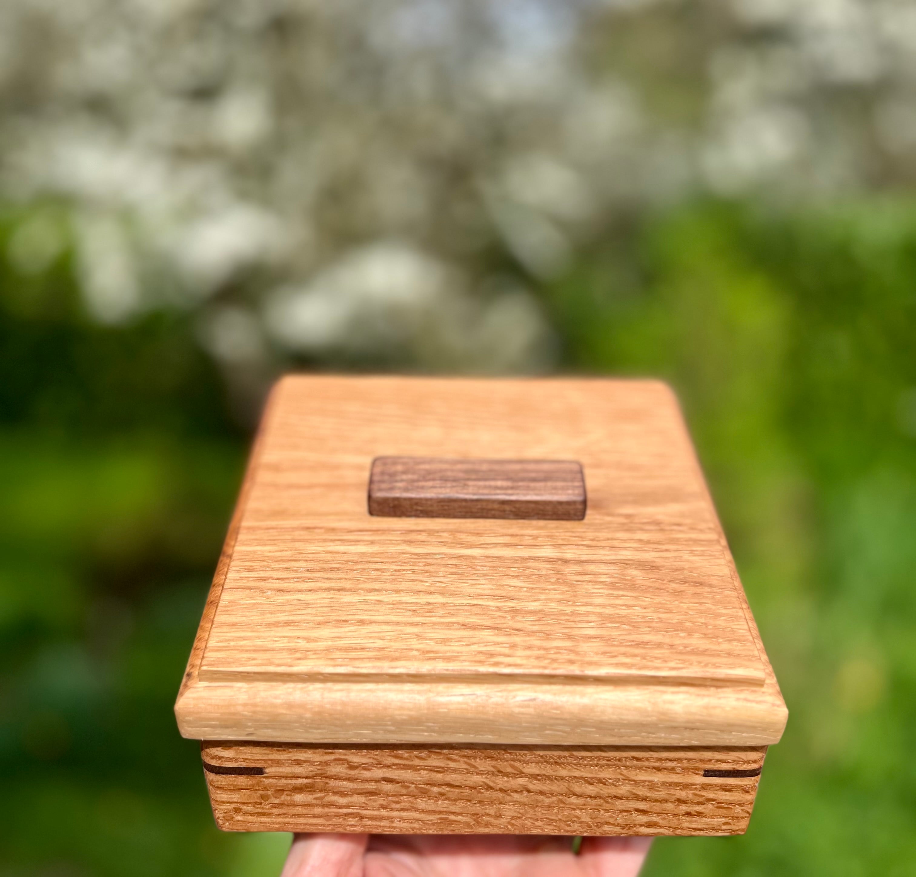 Custom Wooden Ring Box Set – Matching Oak & Walnut Wedding Ring Boxes, Handmade Keepsake Boxes