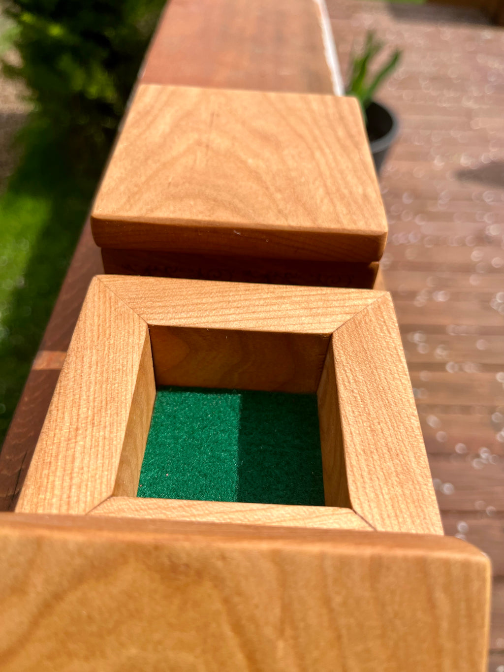 Custom Cherry Wood Ring Box Set – Engraved Floral Wedding Ring Boxes, Handmade Keepsake Box, Rustic Ring Holder, Engagement & Proposal Box