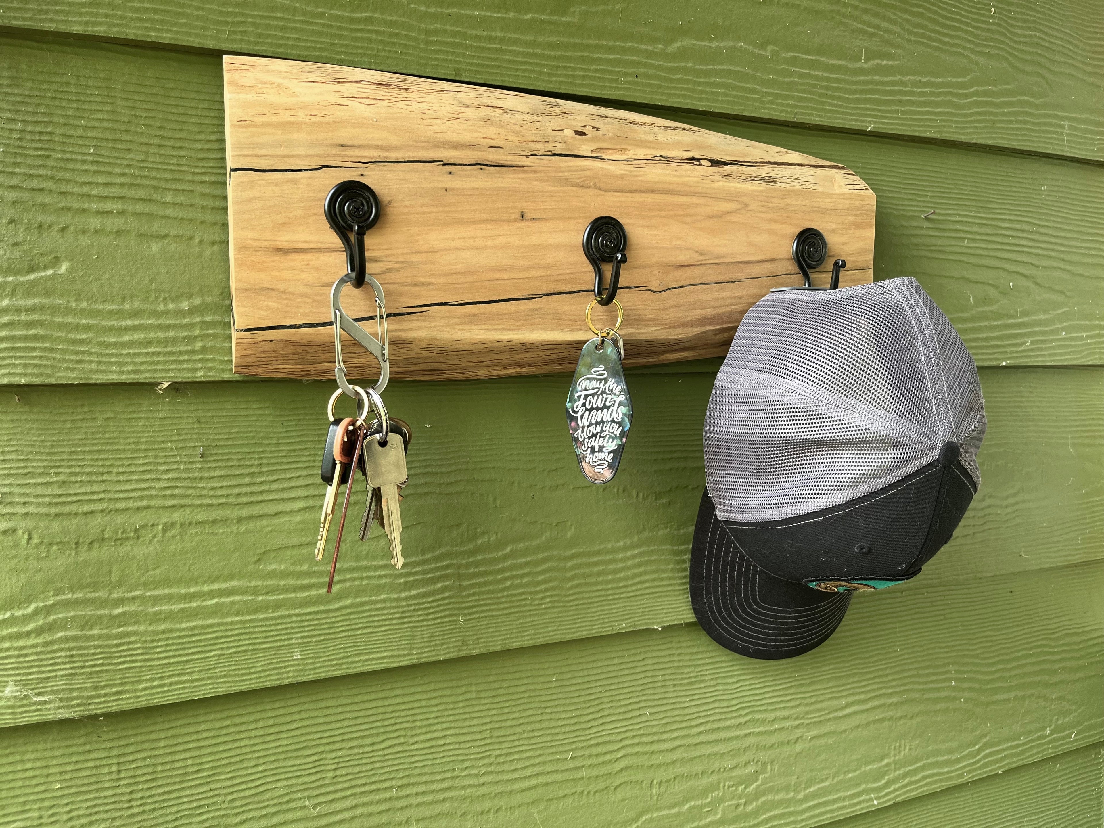 Live-Edge Apple Wood Coat Rack: Handmade 3-Hook Wall Organizer