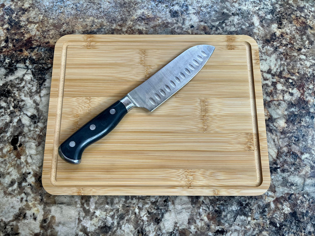 Bamboo Cutting Board with Nonslip Feet and Juice Groove *Includes Custom Engraving