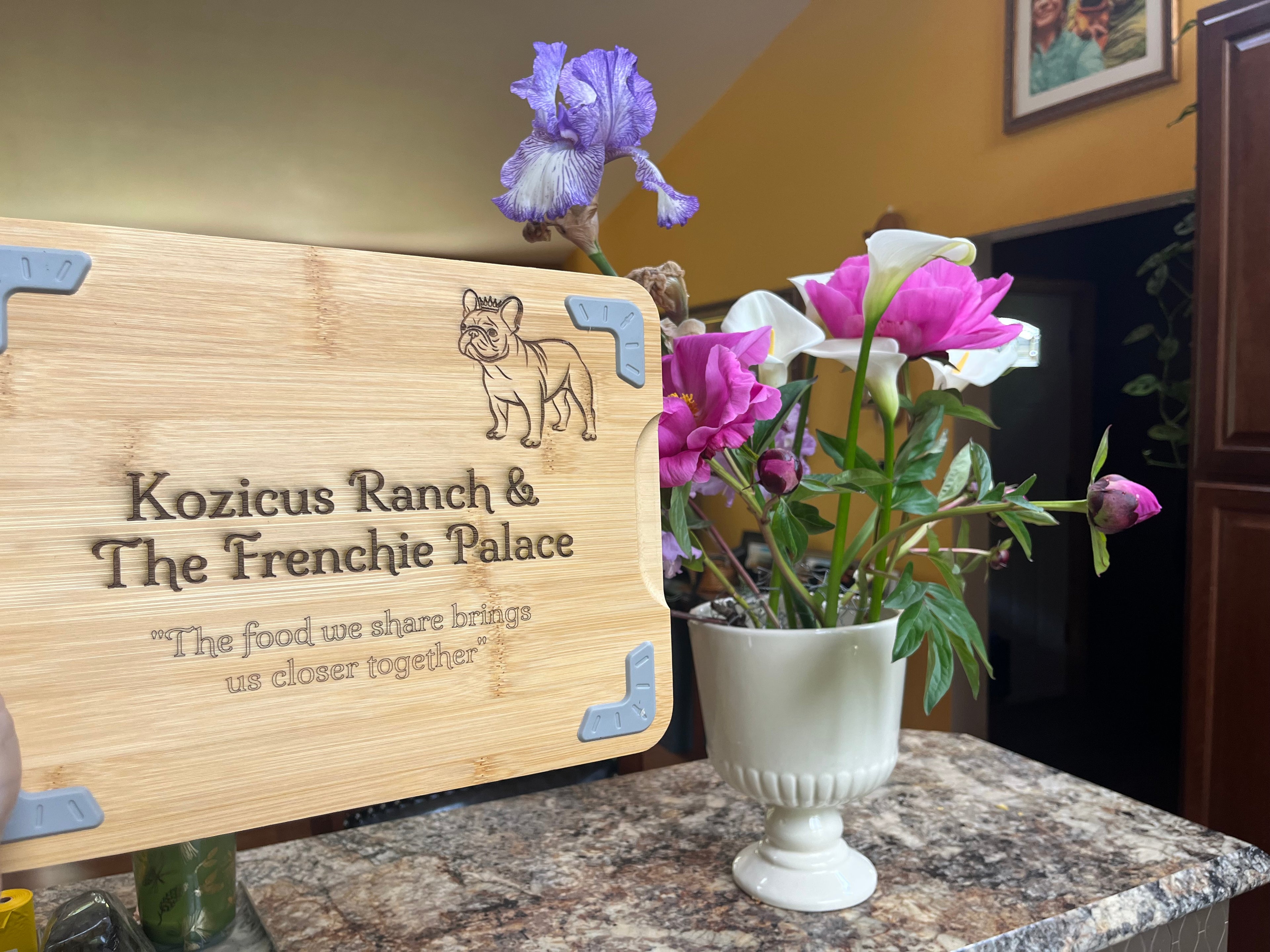 Bamboo Cutting Board with Nonslip Feet and Juice Groove *Includes Custom Engraving