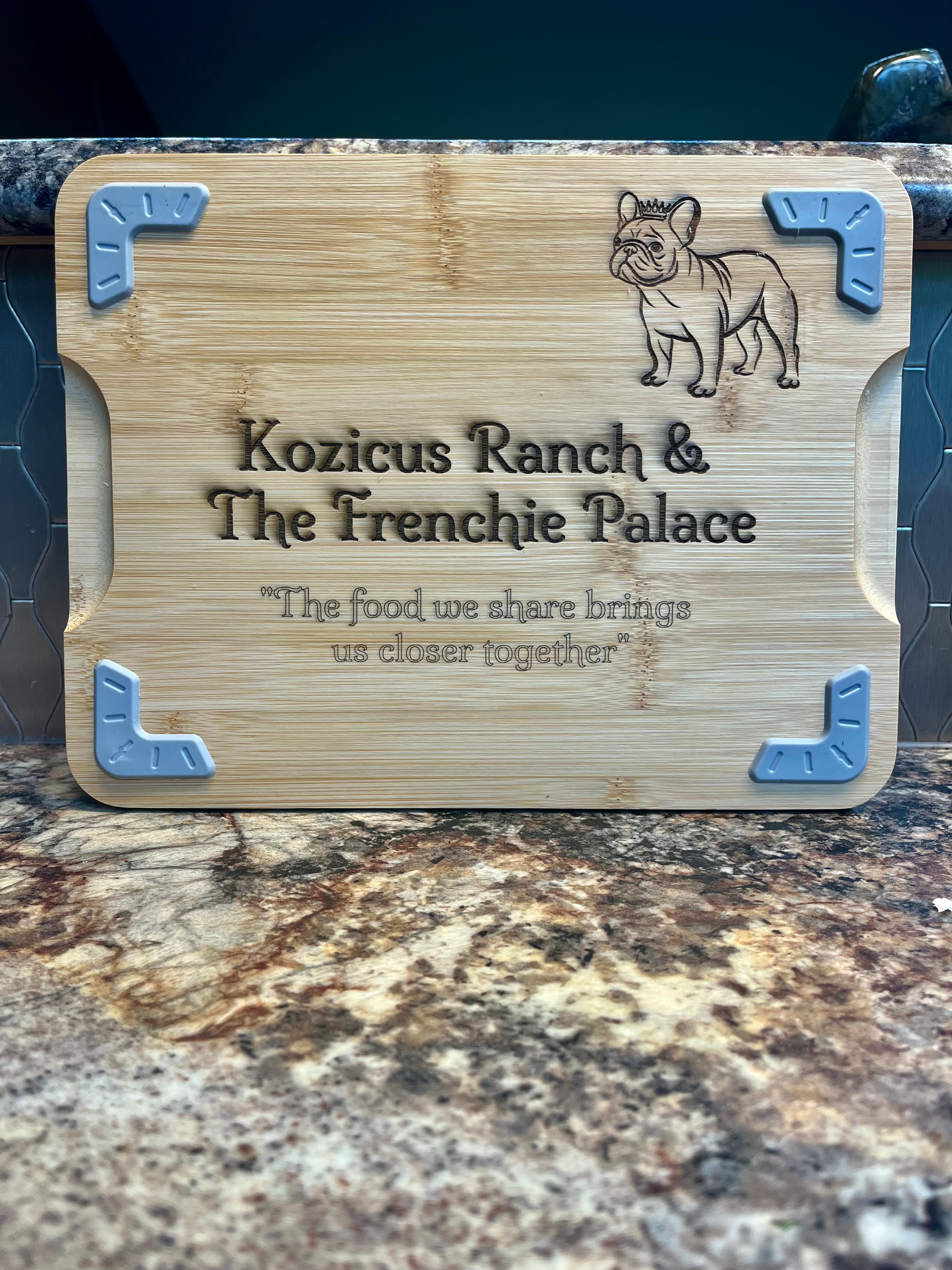 Bamboo Cutting Board with Nonslip Feet and Juice Groove *Includes Custom Engraving
