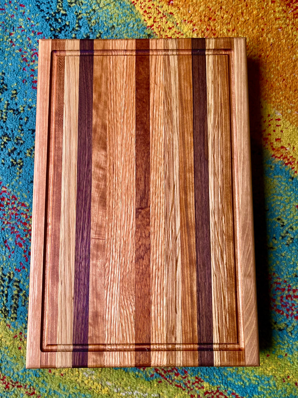 Handcrafted Edge Grain Cutting Board – 1.5” Thick Hardwood Board with Juice Groove