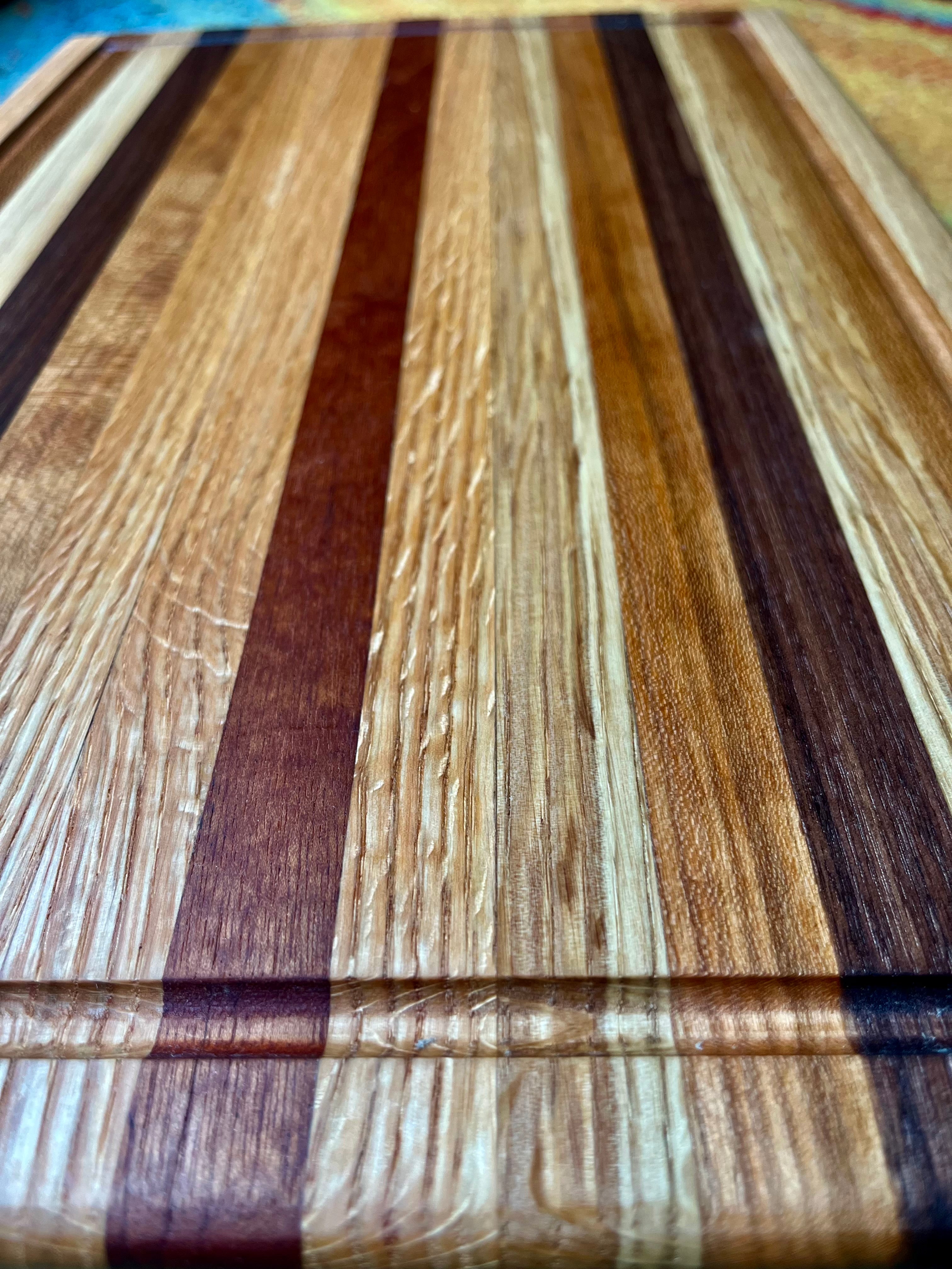 Handcrafted Edge Grain Cutting Board – 1.5” Thick Hardwood Board with Juice Groove