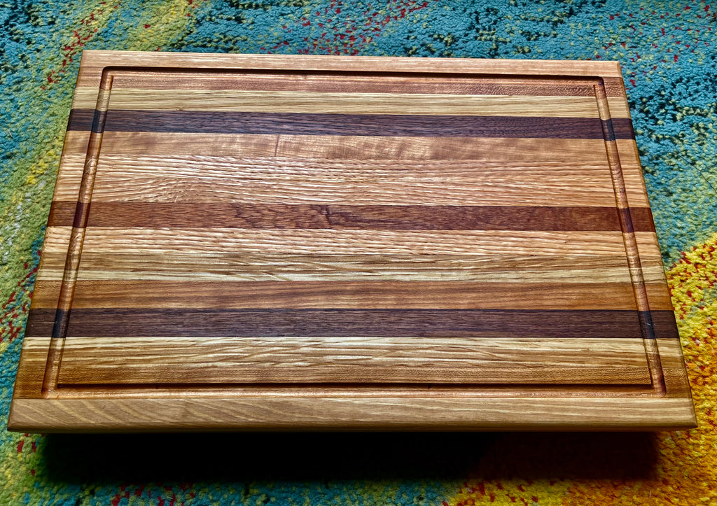Handcrafted Edge Grain Cutting Board – 1.5” Thick Hardwood Board with Juice Groove