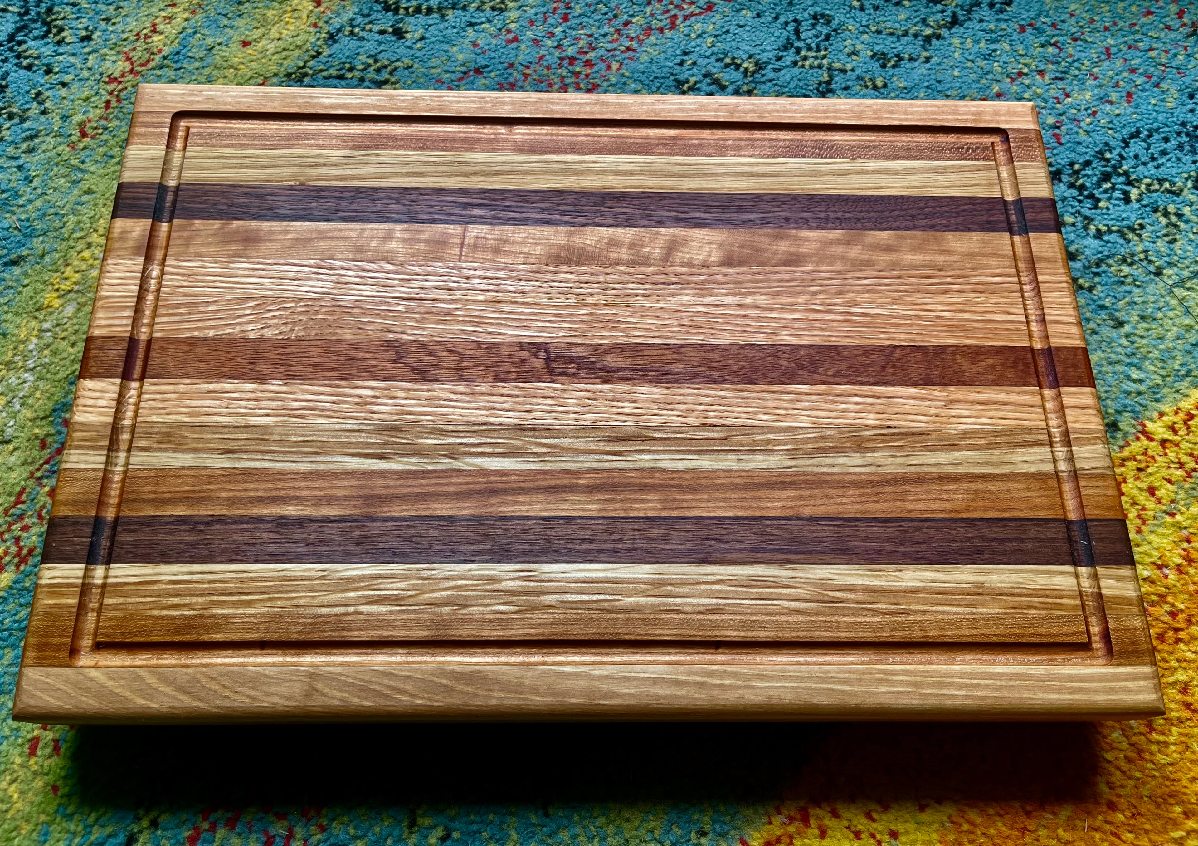 Handcrafted Edge Grain Cutting Board – 1.5” Thick Hardwood Board with Juice Groove