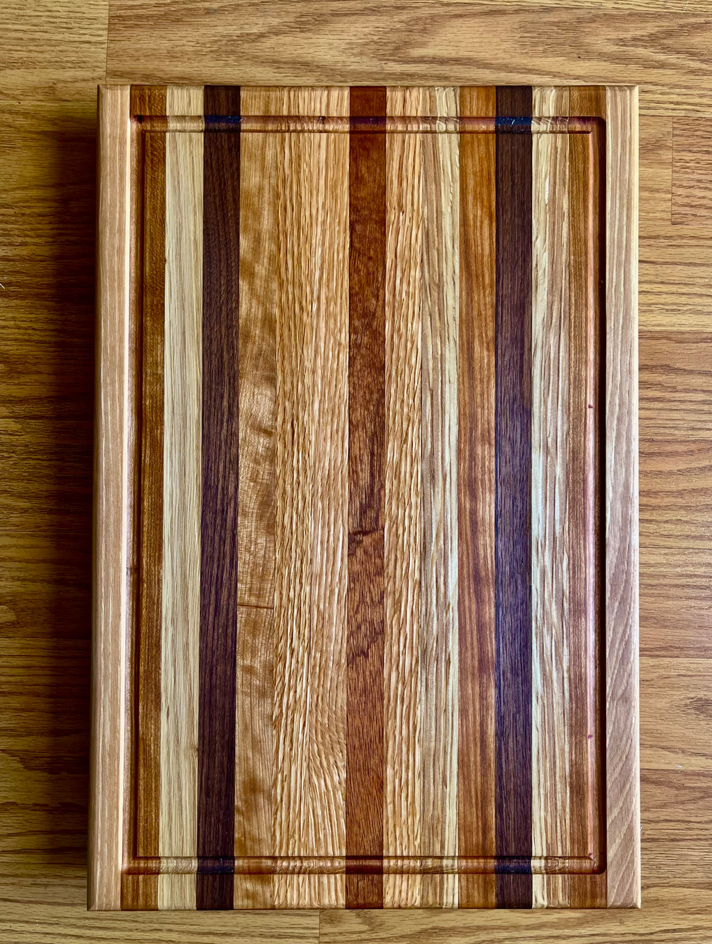 Handcrafted Edge Grain Cutting Board – 1.5” Thick Hardwood Board with Juice Groove