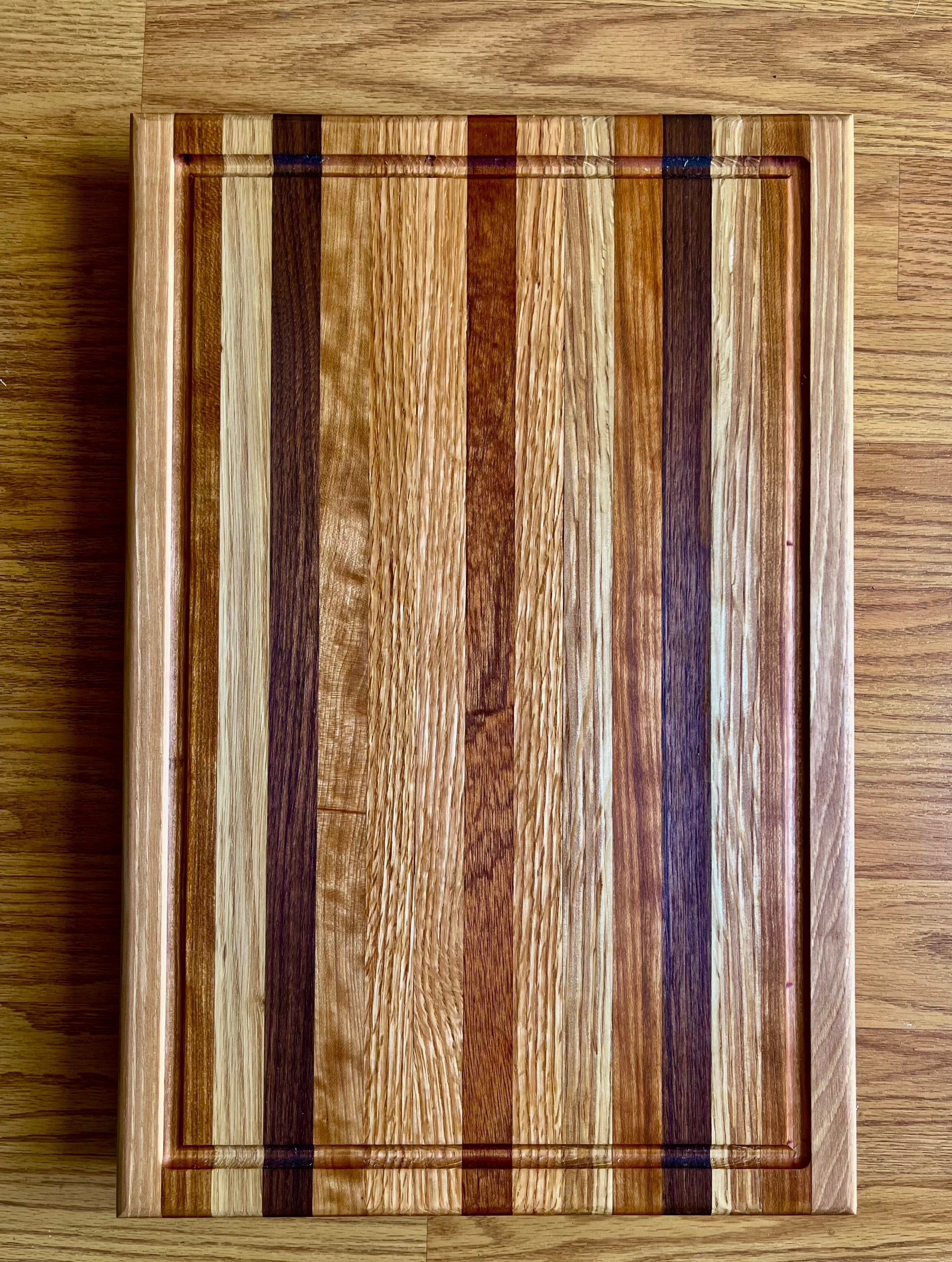Handcrafted Edge Grain Cutting Board – 1.5” Thick Hardwood Board with Juice Groove